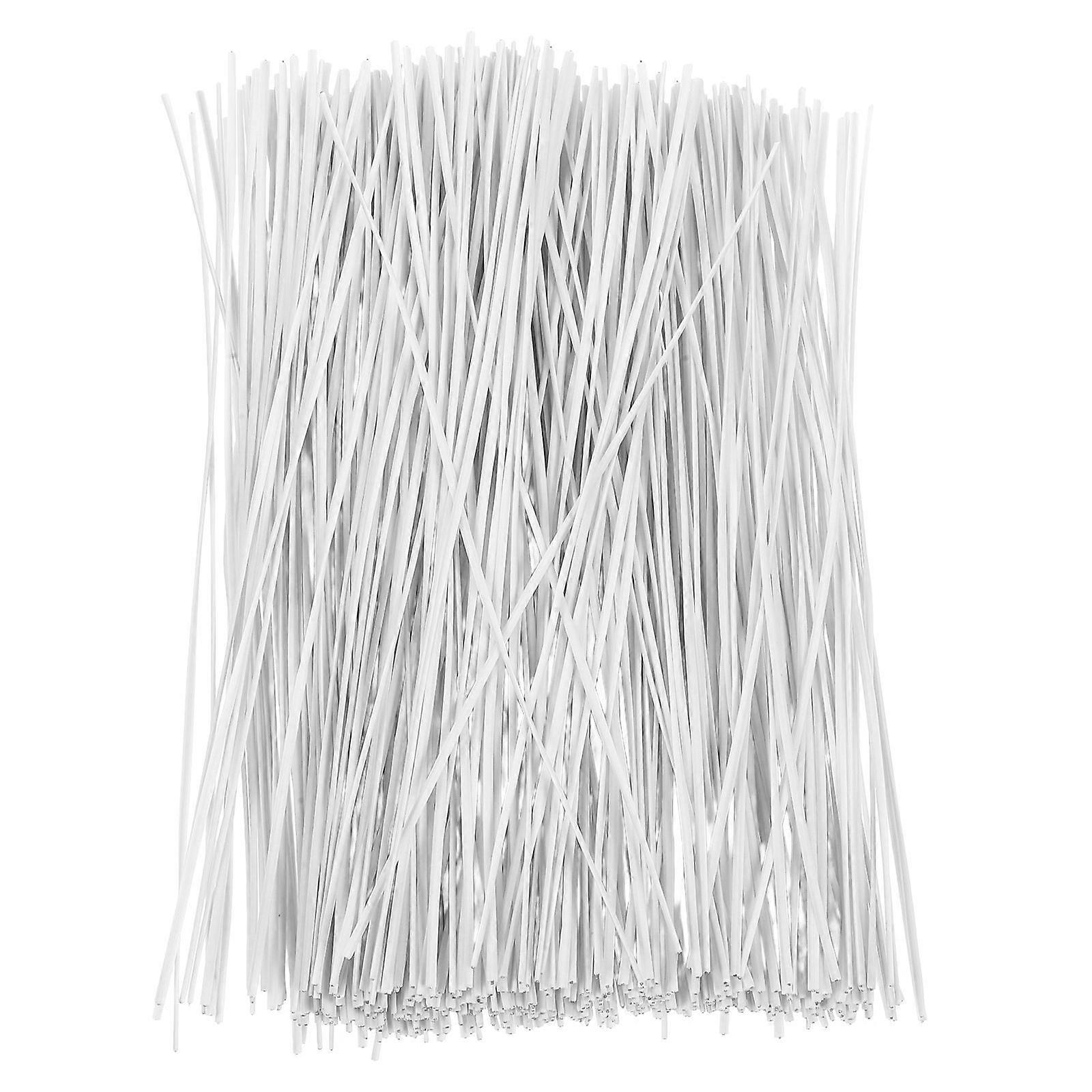 Plastic Coated Iron Wire Ties 500pcs Reusable Cable Wraps for Cord Management, Gardening & Food Bags Strong & Flexible White Organizers