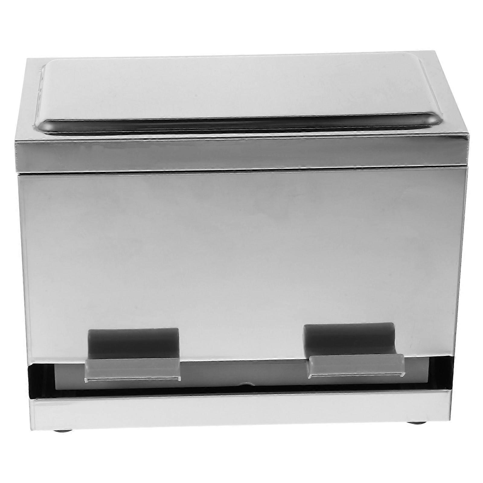 Stainless Steel Press to Dispense Chopsticks and Straw Holder with Lid – Automatic Dispenser for Restaurant and Home Storage, Easy Access Container
