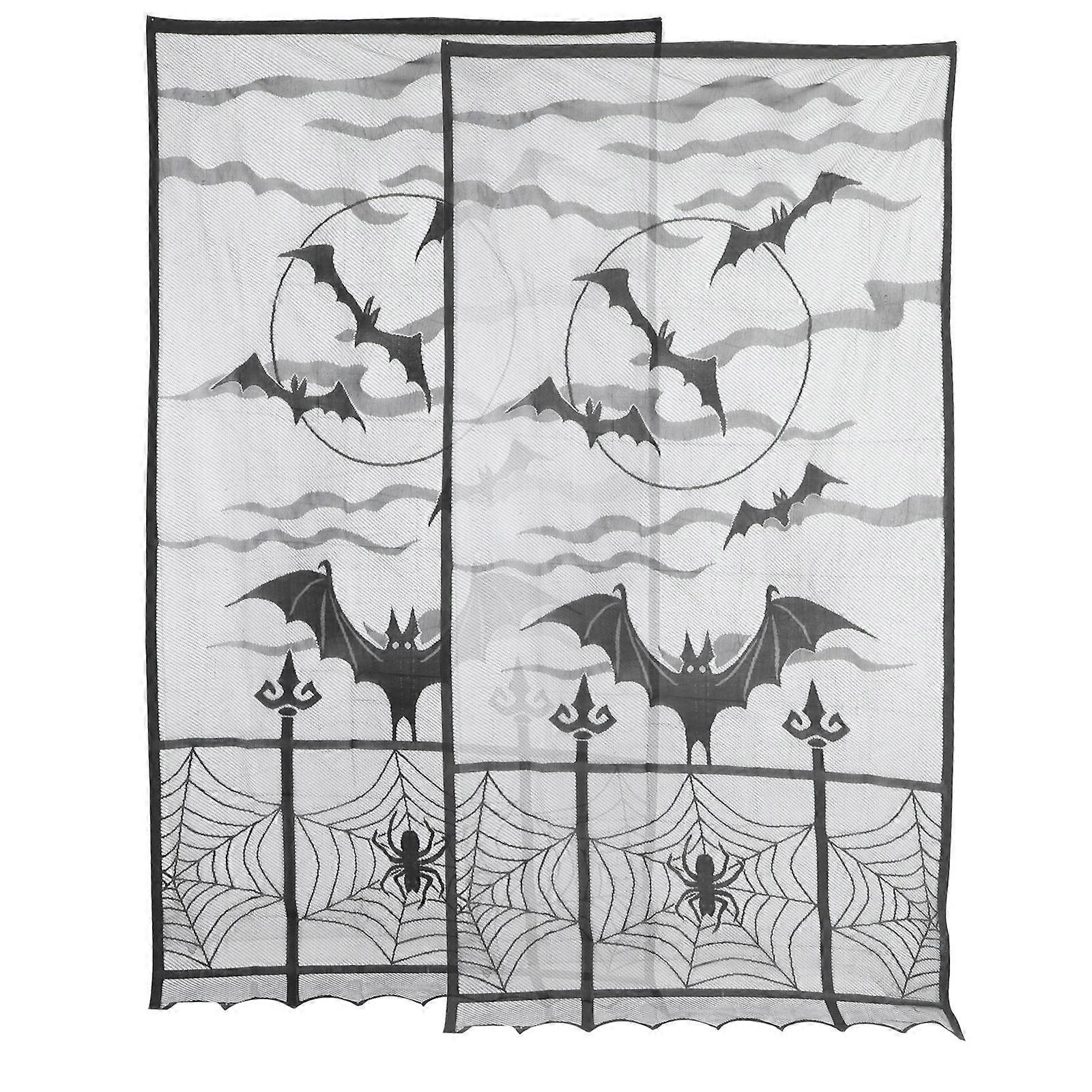 Spider Webs Halloween Decoration Rectangular Home Ornament for Indoor Party 101x213cm 2Pcs