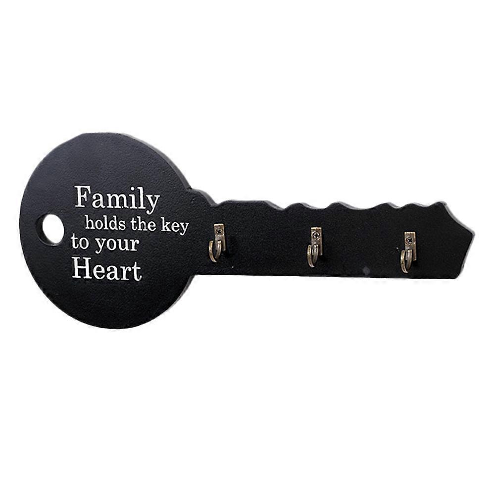 Wall Mounted Entryway Clothes Hook Key Shaped Storage Organizer Wood For Bedroom 30.00X13.00X2.00cm 1Pcs