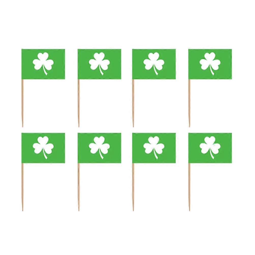 St Patricks Day Toothpicks Toothpicks Flag Clover Cupcake Toppers Food Toothpick 200Pcs