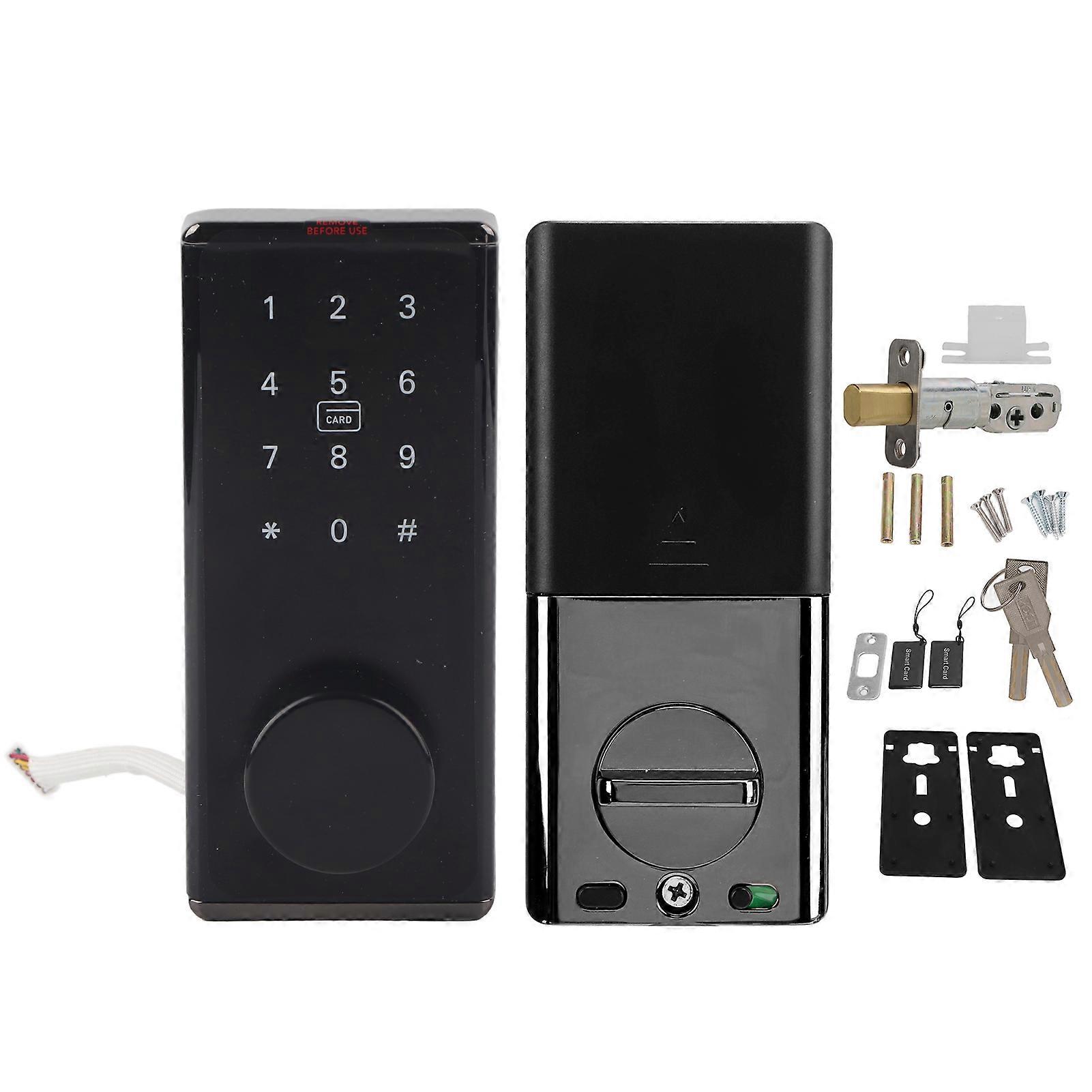 Black Smart Keyless Entry Deadbolt Door Bluetooth Fingerprint Entrance Guard Card for TT Lock APP