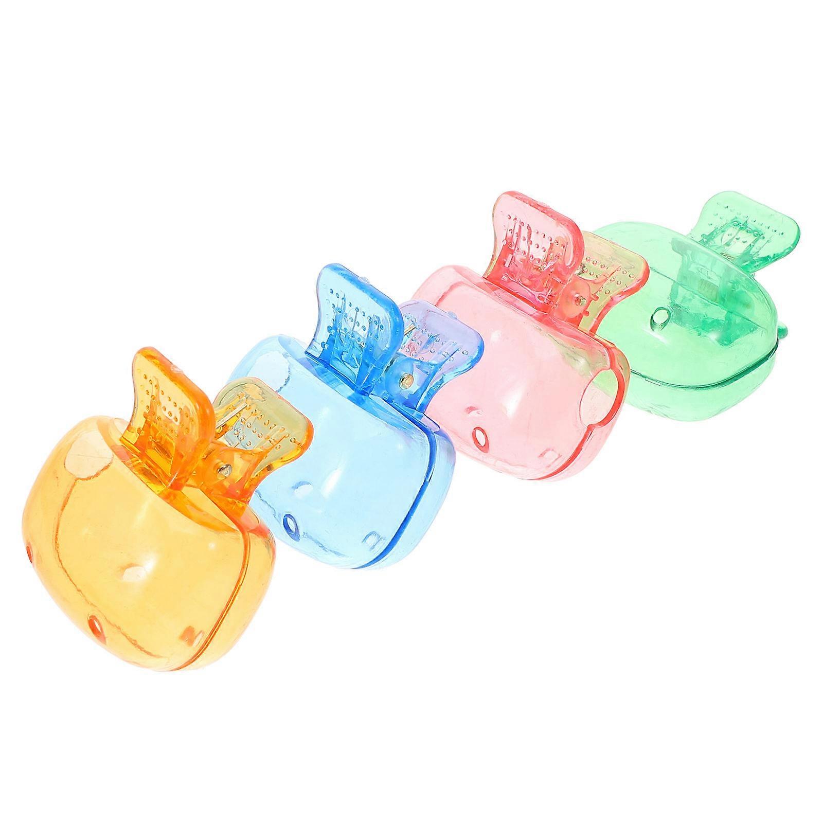 כיסוי מברשת שיניים לנסיעות כתום נייד לקמפינג 2×1.8×0.8 אינץ' התבוננות בניקיון 4 יחידות