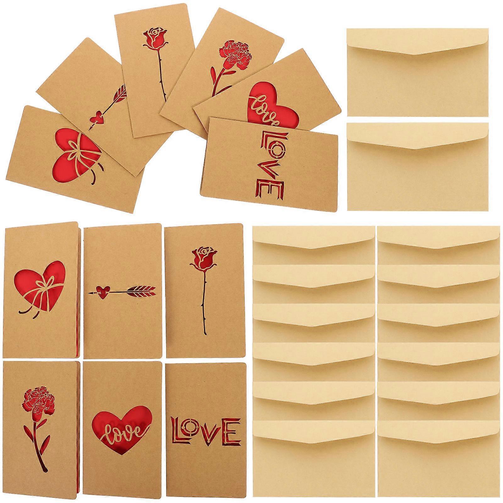 Valentine's Day Heart-Shaped Greeting present Holidays Envelope Size 18.8x10.8cm 12Pcs