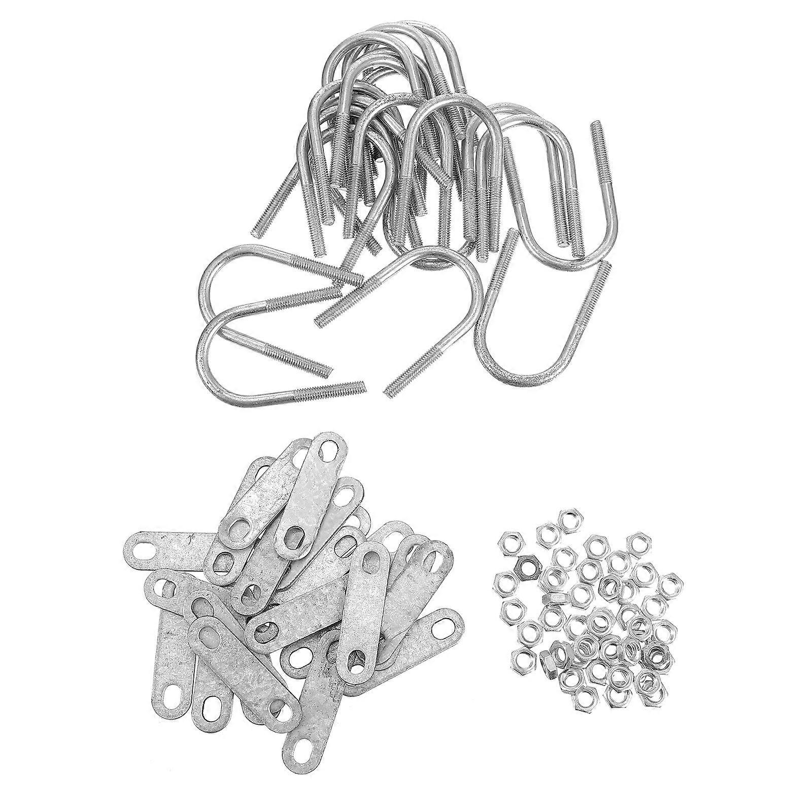 Metal U Shaped Fasteners Greenhouse Fixing Clips Assorted Color 2.4×1.6×0.2in Adjustable Tube Clamp 1 Set