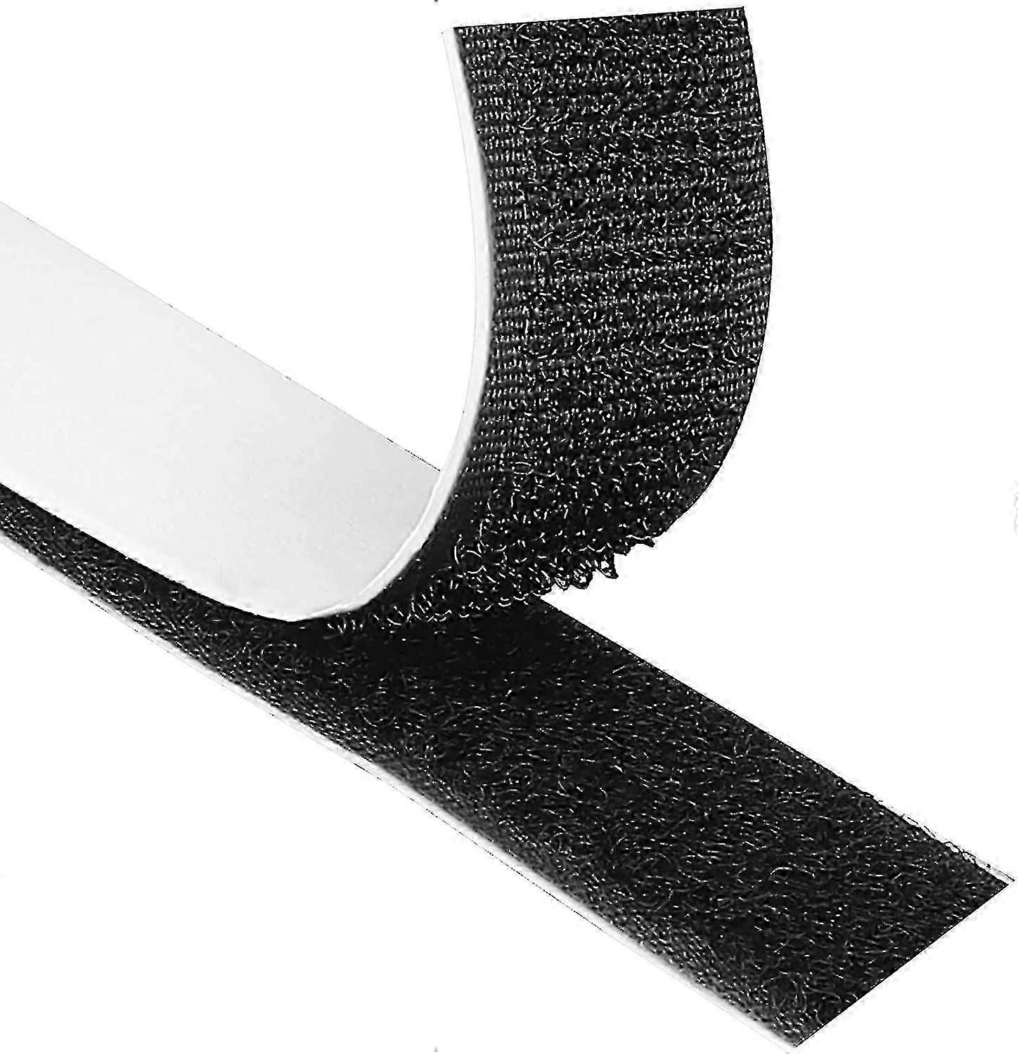 Autoadesivo 50 metri biadesivo extra forte con chiusura in velcro, 20 mm di larghezza (nero)-buono