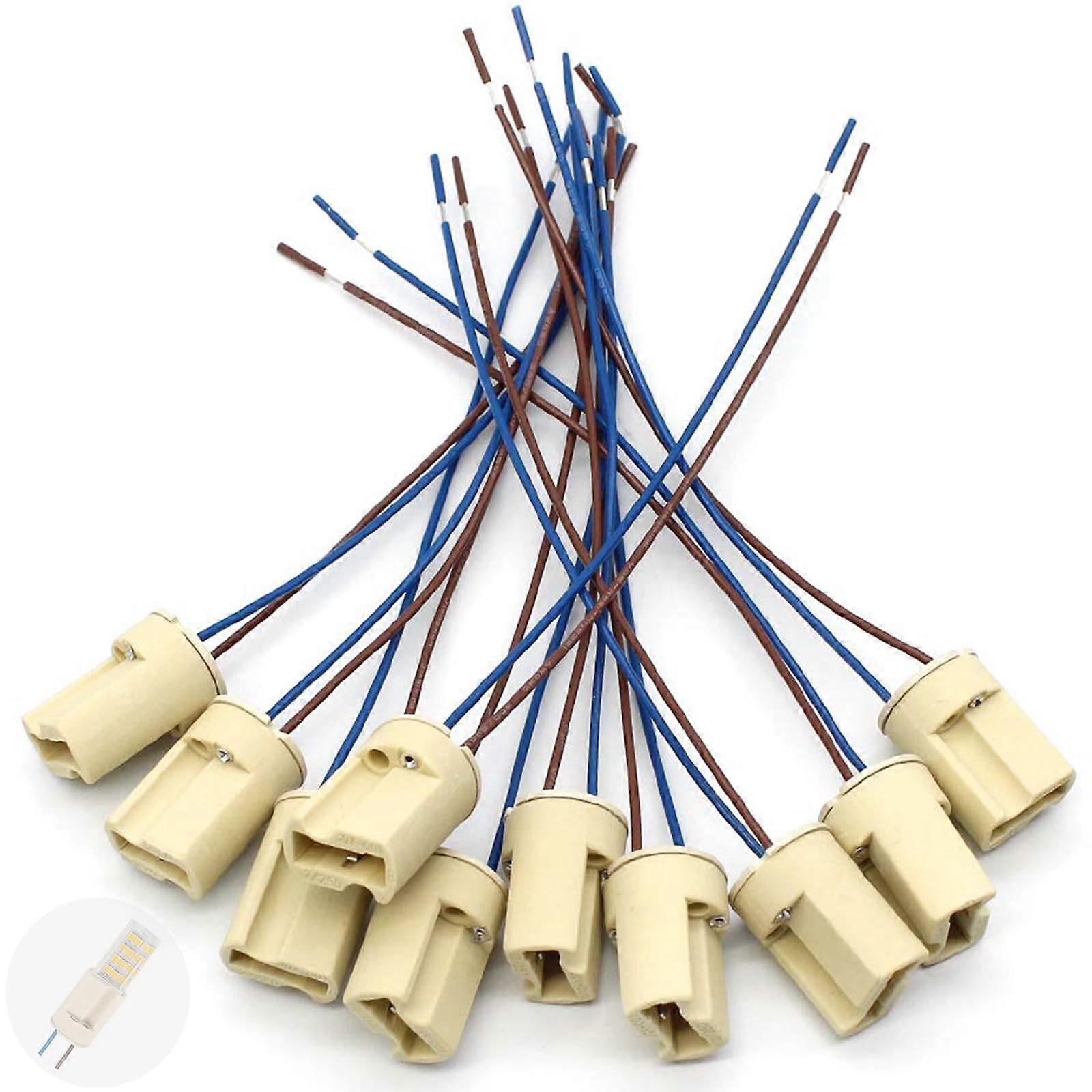 G9 Lamp Base Ceramic, 0.5mm2 150mm Teflon Wire, Wire Connector Socket, 10pcs G9 Socket Adapter For LED Or Halogen Bulbs