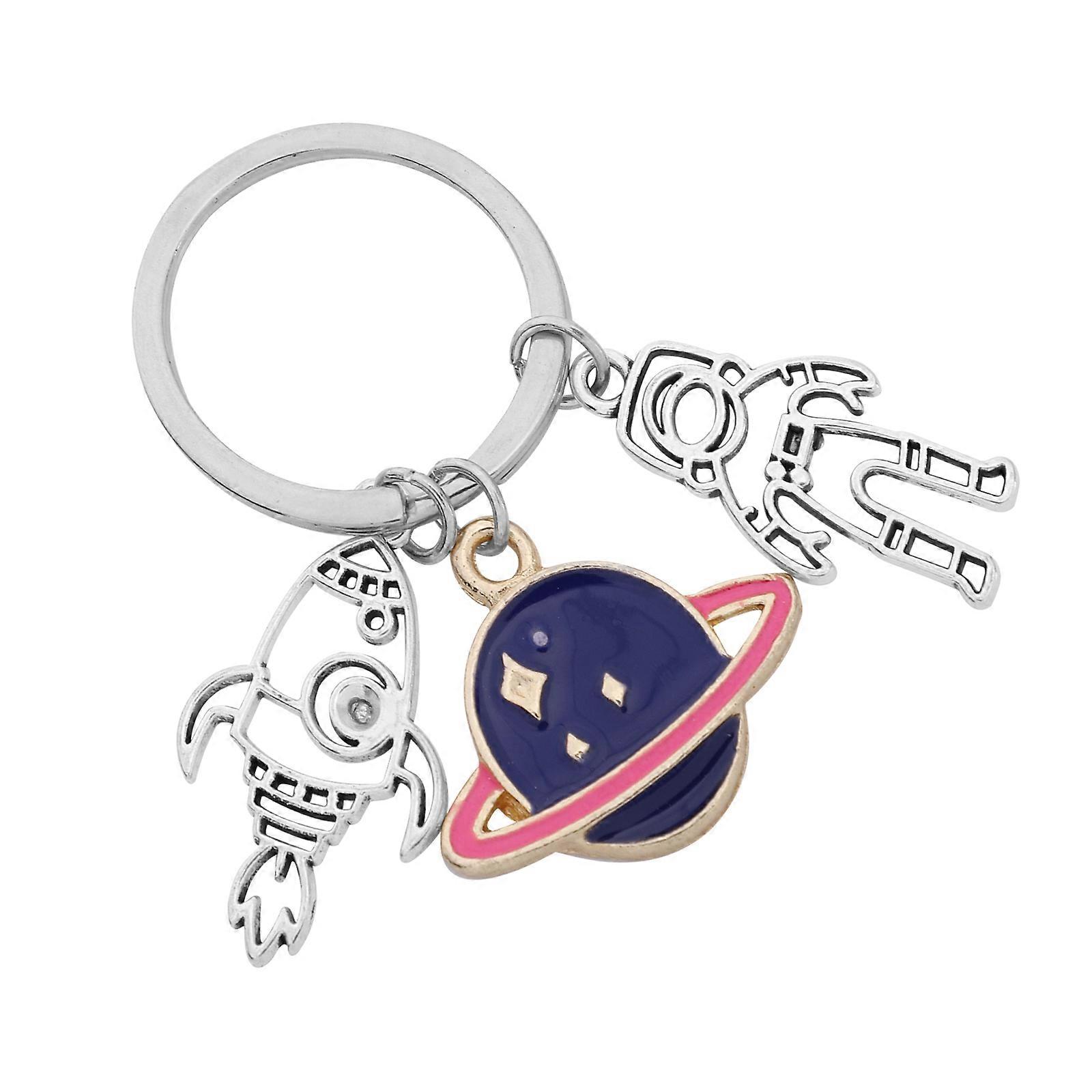 Astronaut Modeling Astronaut Keychain Pendant Silver 5x3cm Key Pendant Accessories For Car Keys And Party Supplies 1Set