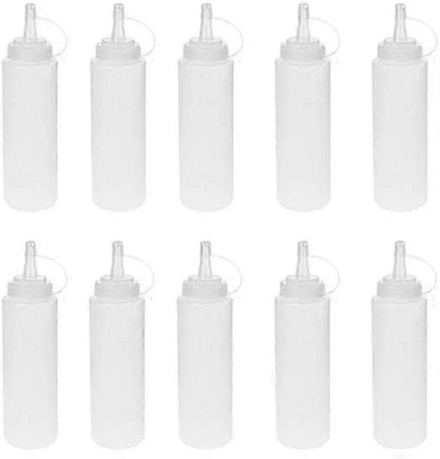 10 Pièces 8oz 240ml Squeeze Bouteille, Multi-usage Squeeze Bouteille Pas de Fuite A