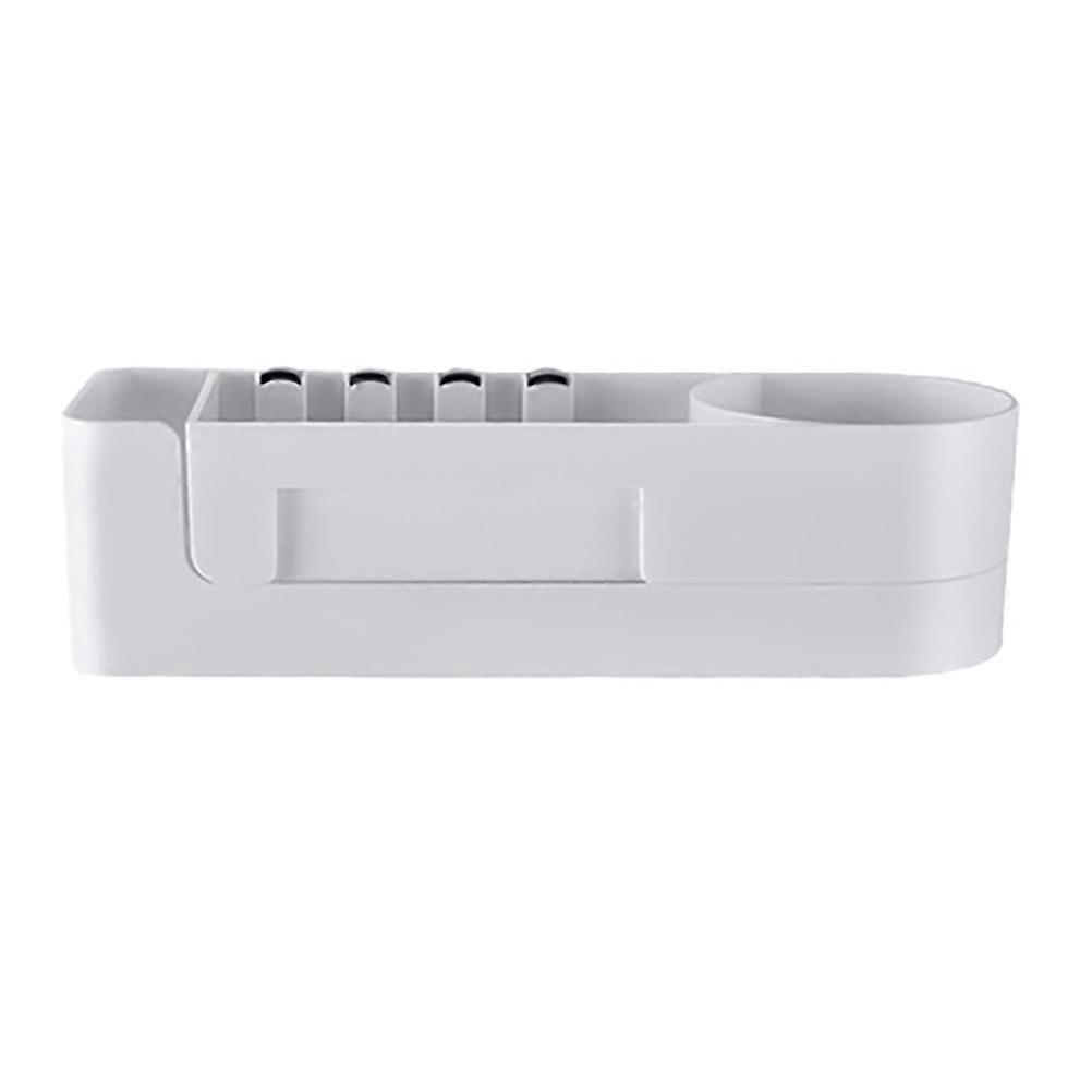 1pc Punch Adhesive Rotary Bathroom Storage Rack Shelf White