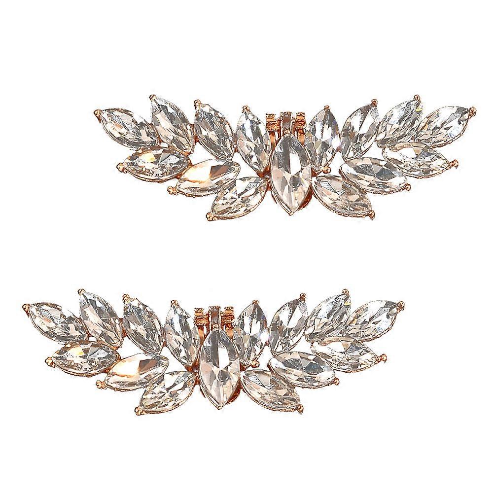 Crystal Shoes Clip Rhinestone Zinc Alloy Decorative Buckles Women Party 1Pair