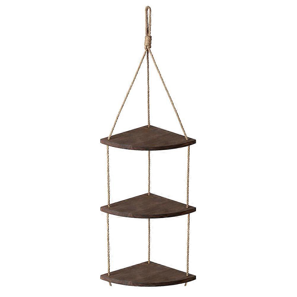 Wooden Coat Hanger with Thickened Rope for Home Use Strong Coffee Color
