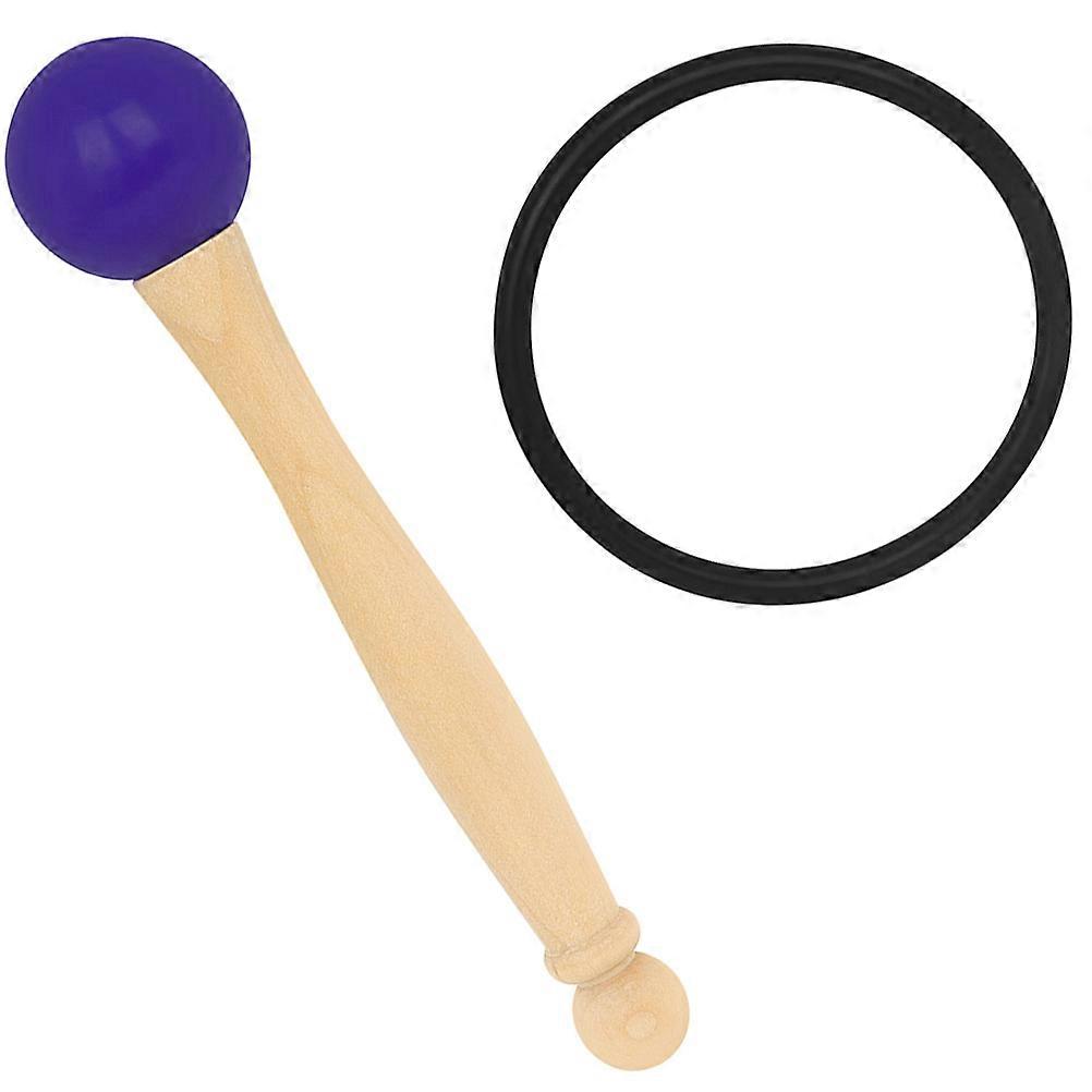 1 Set Crystal Bowl Mallet Music Bowl Wooden Stick Knocking Stick with Rubber Ring