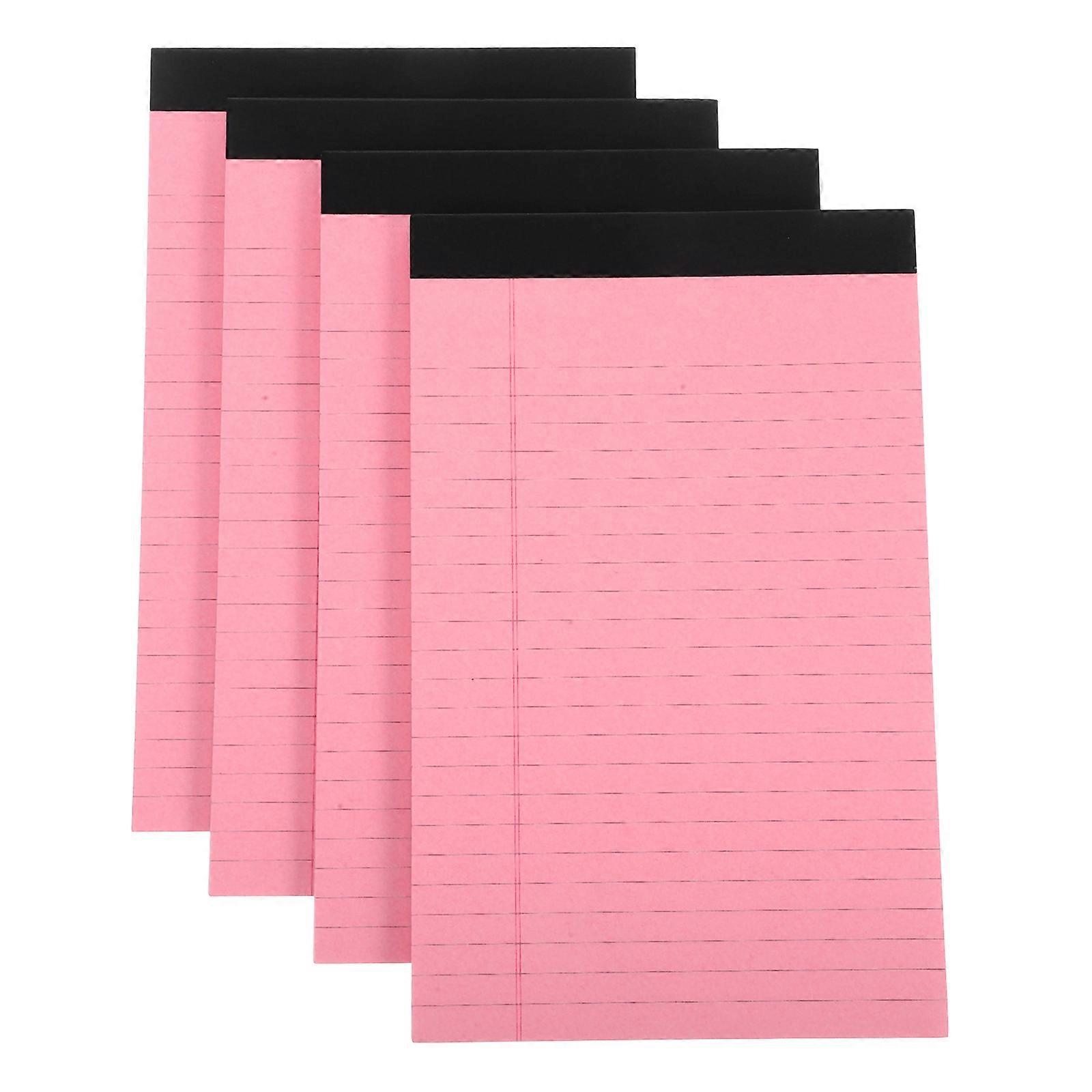 4pcs Tearable Lined Memo Pad Set for Notes, Tasks, and Reminders Pink