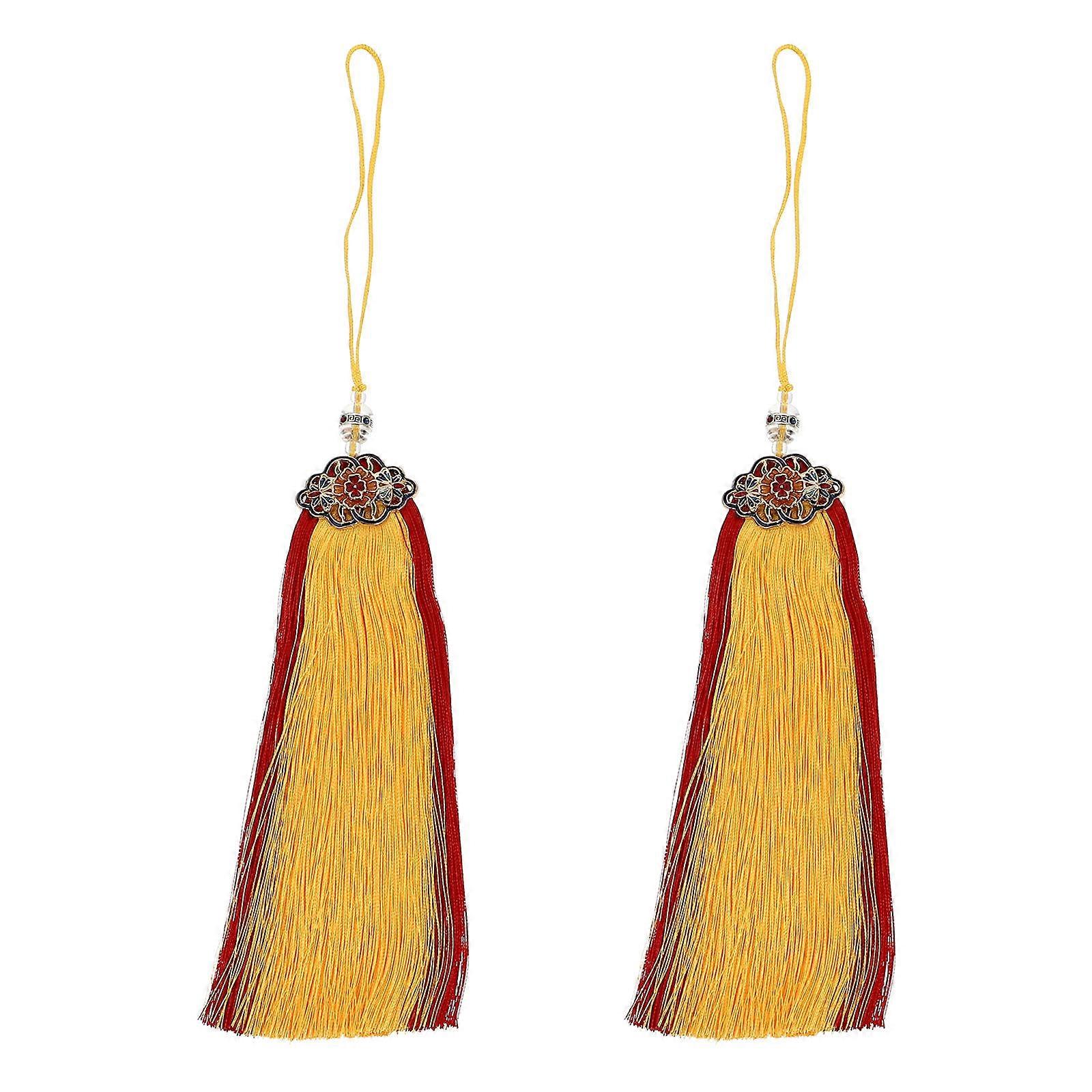 Chinese Tassel Ornaments for Decor Made of Iron Multi Color 2 Pieces Stylish and Durable