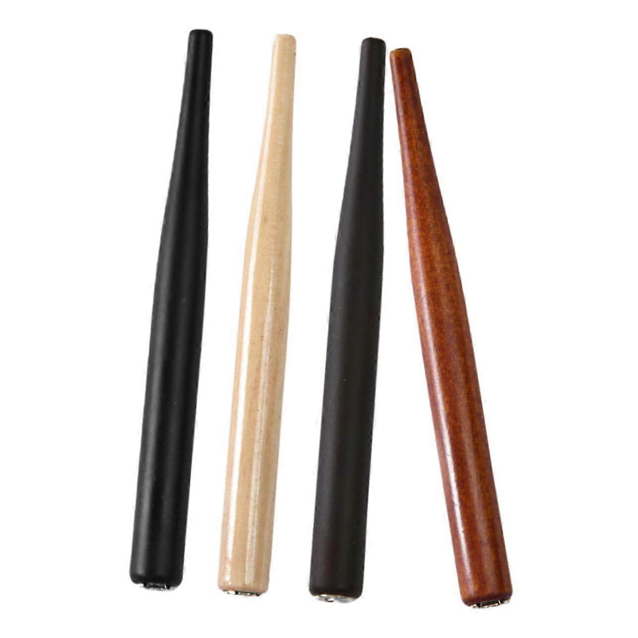 Wood Fountain Pen Set of 4 for Calligraphy and Drawing, Retro Design, Interchangeable Nibs for Artists and Writers
