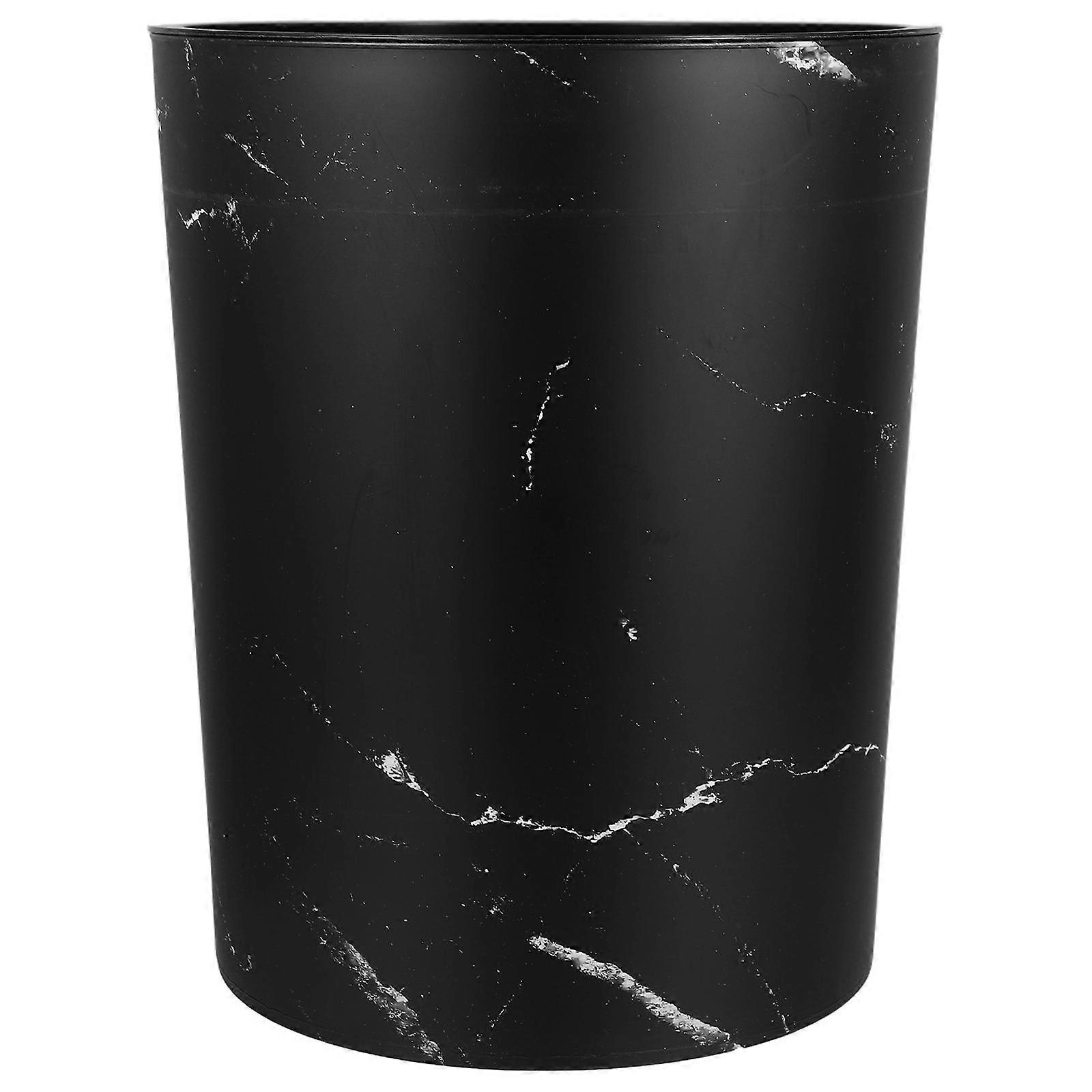 Marble Pattern Plastic Waste Bin with Press Ring – Large Capacity Storage Pail for Home, Office, Bathroom – Stylish & Multipurpose Garbage Container