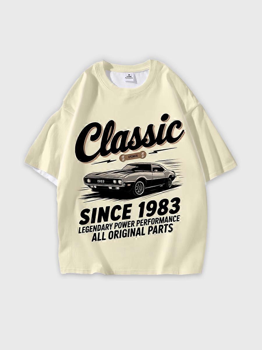 T-shirt round neck Pattern loose short sleeve N101