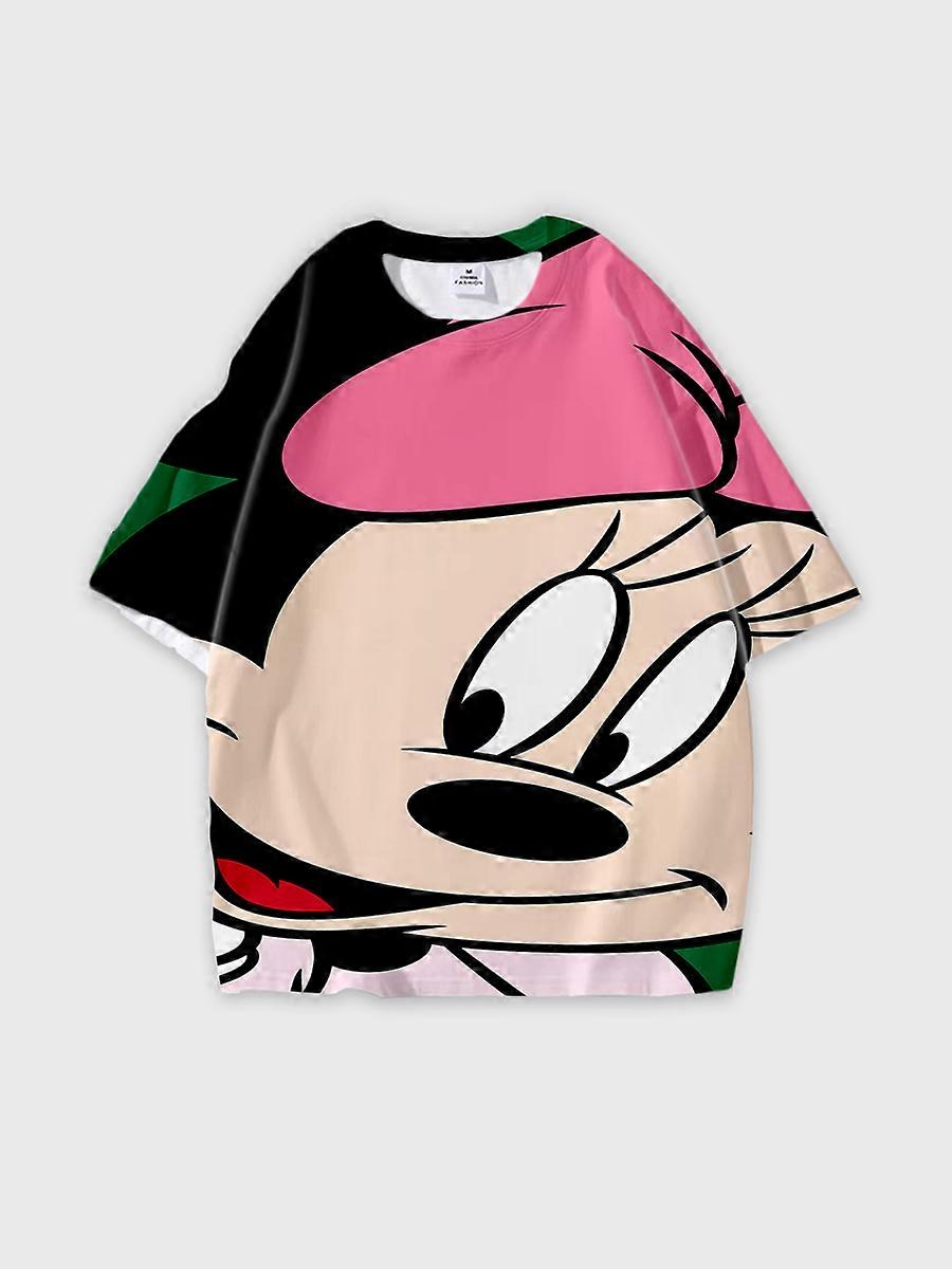 T-shirt round neck Cartoon Pattern loose short sleeve D1640