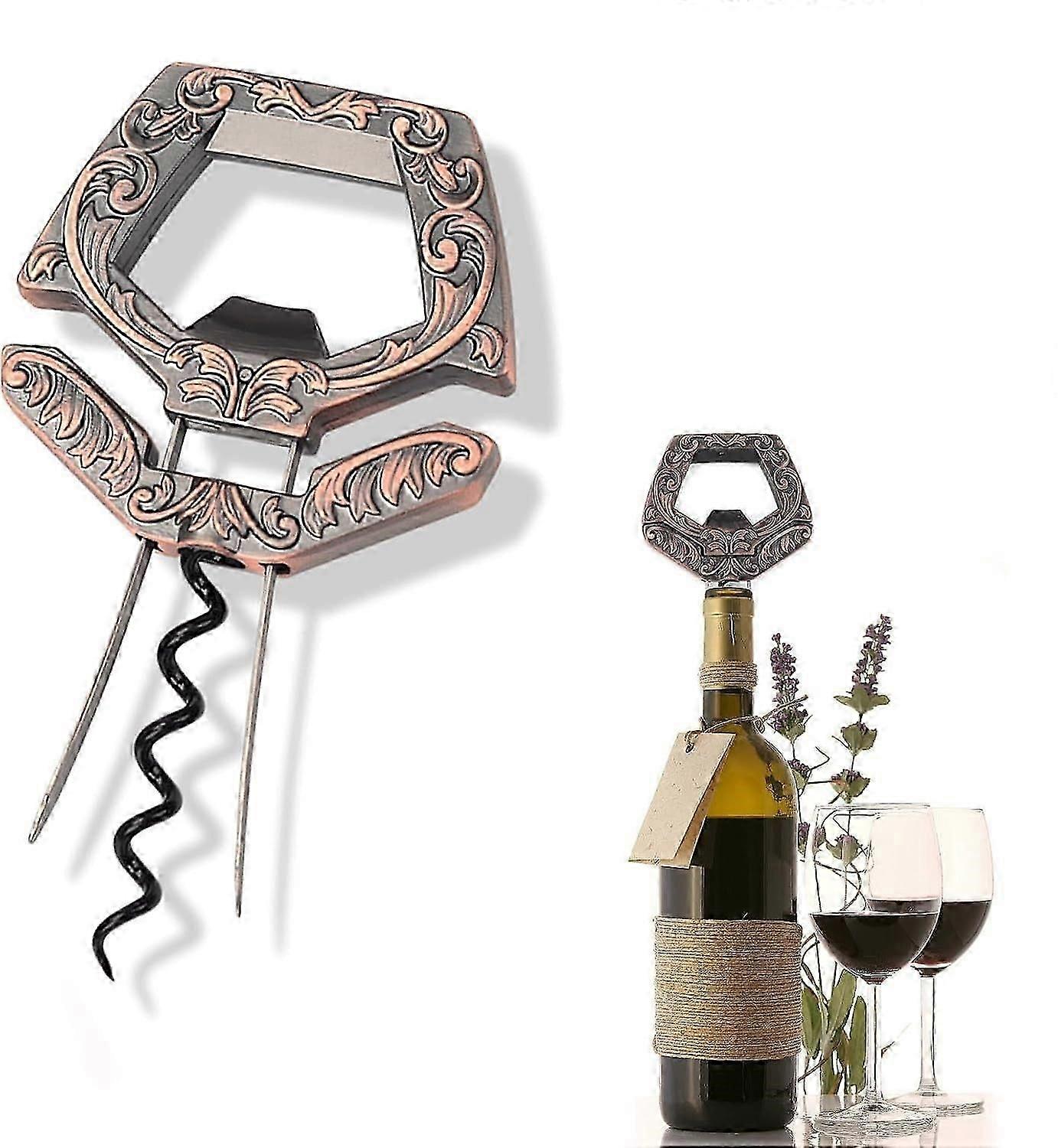 3-in-1 Wine Opener - Ah So Cork Remover for Fragile & Aged Bottles, Sommelier's Choice