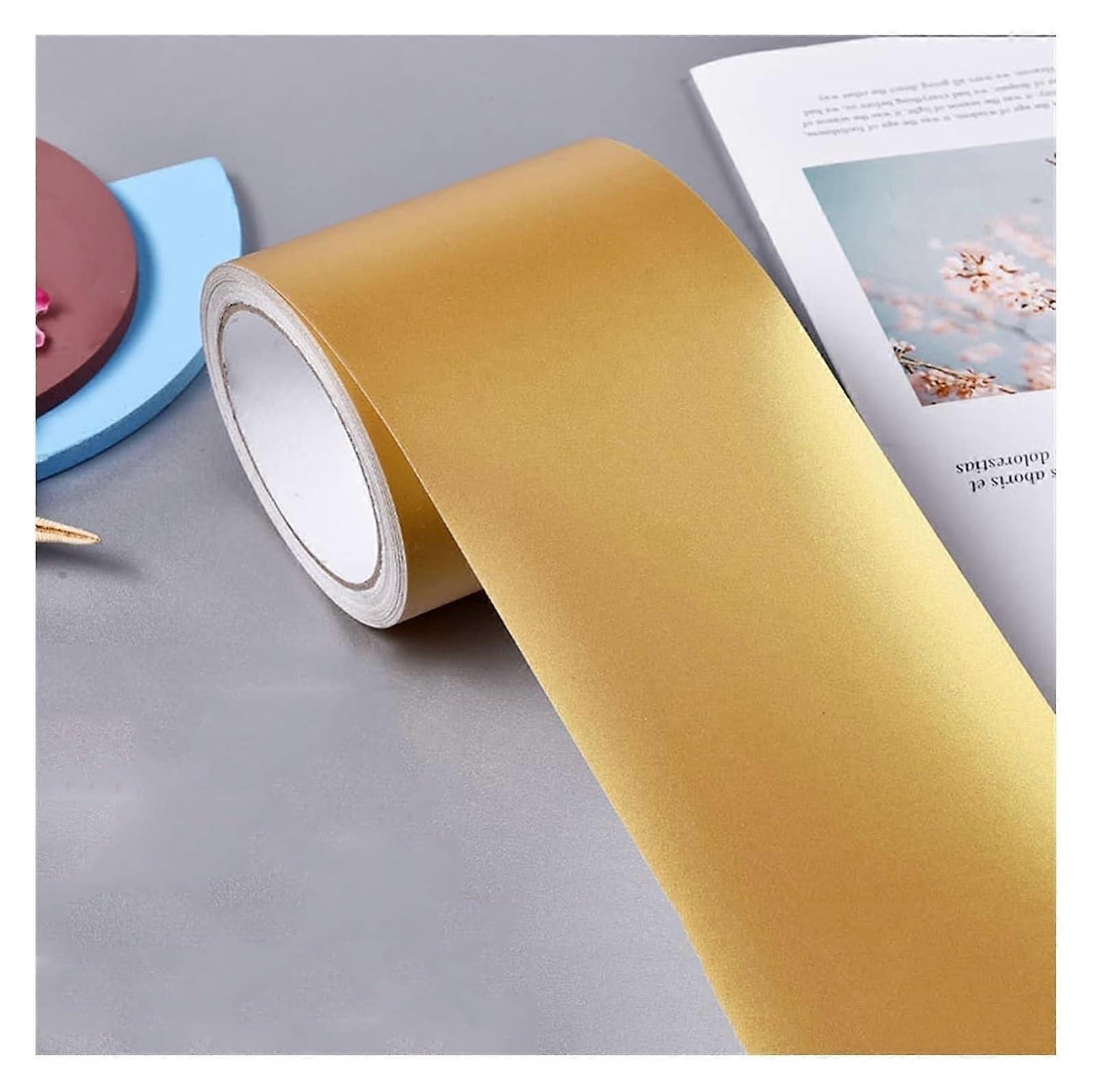 Sockelleiste Wand Taille Linie Selbstklebende Sockelleisten-Abdeckung Gold Schwarz 5m x 10cm Wandbordüre Rolle 500x10cm