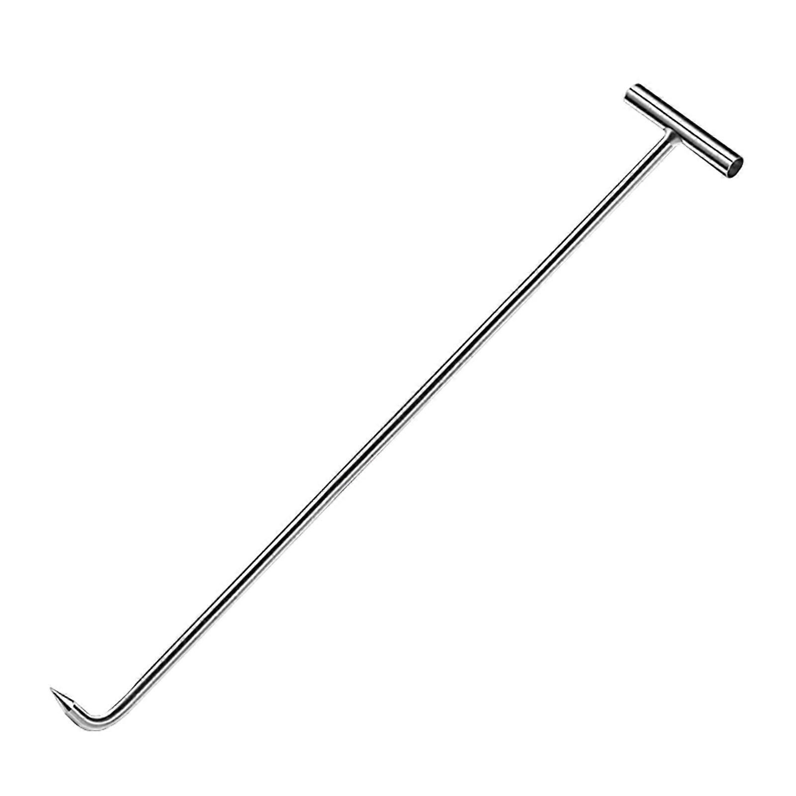 Hook for Drain Cover, Stainless Steel Perforated Lifting Key 88 cm T-Handle Lifting Tool for Roller Shutter Drain Grate Bracket