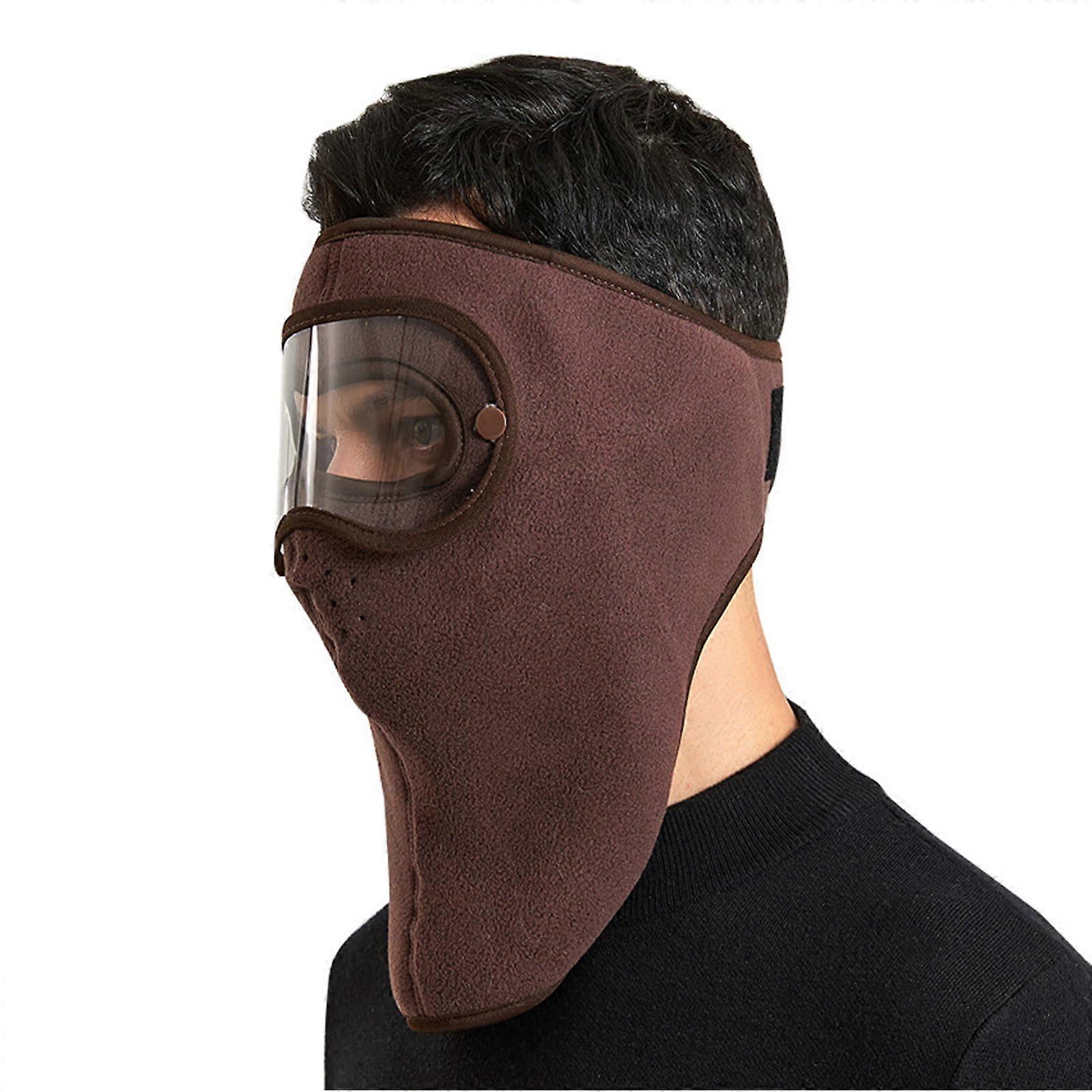Balaclava Mask Windproof For Winter, Full Face Protection, Unisex Ski Mask, Ear Cover, One Size, Coffee