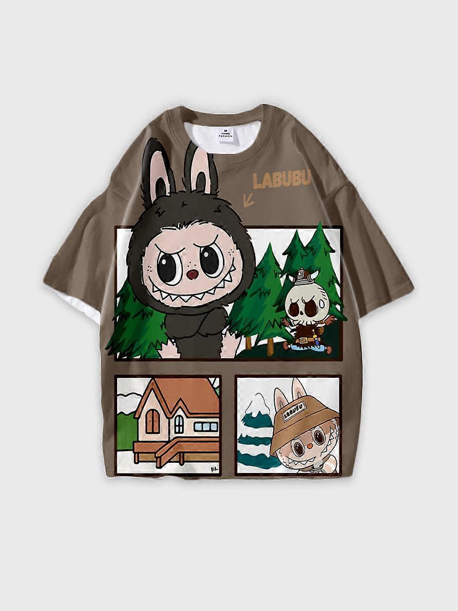 T-shirt round neck Pattern loose short sleeve P2384