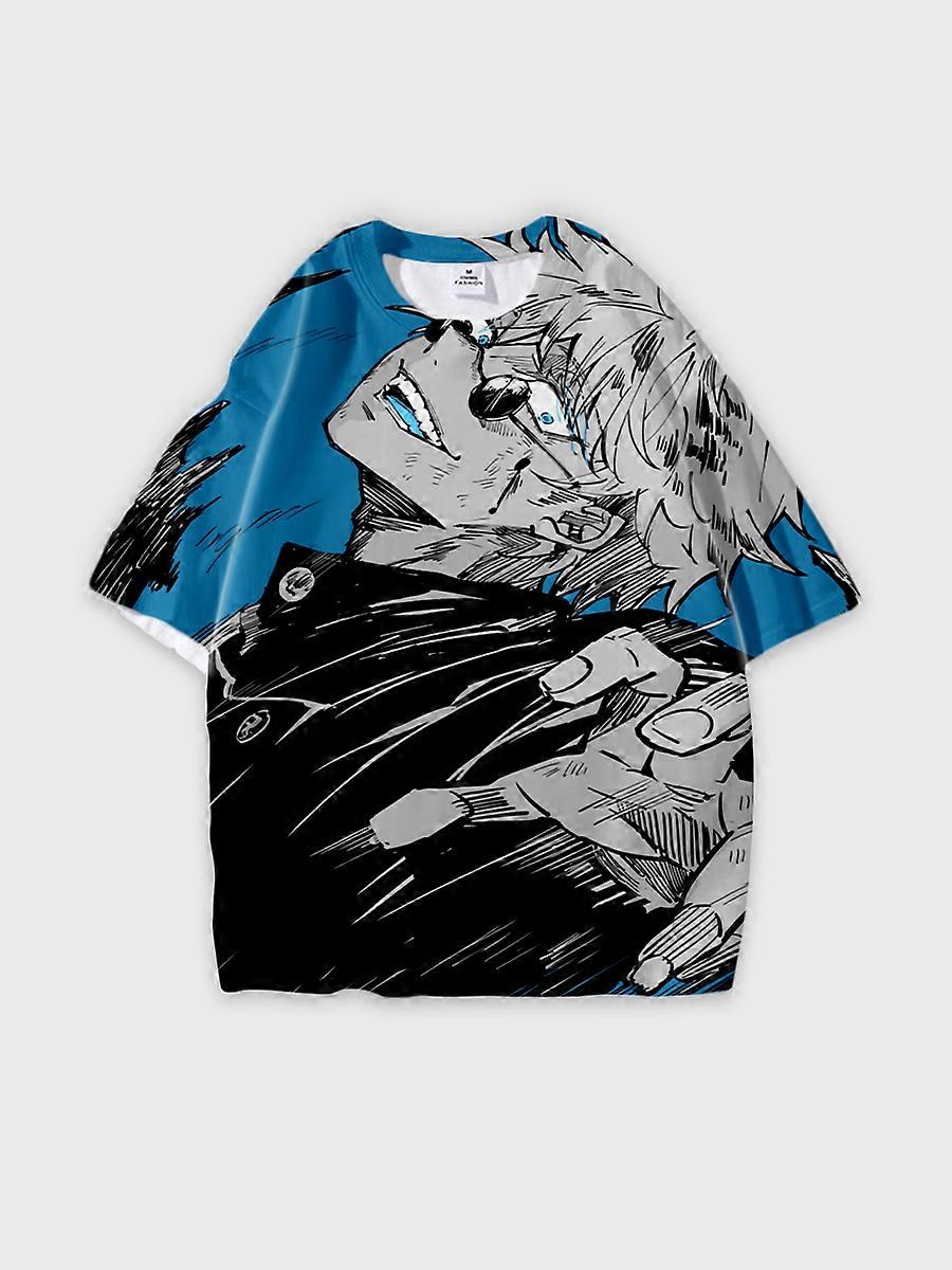 T-shirt round neck Character Pattern loose short sleeve P3309