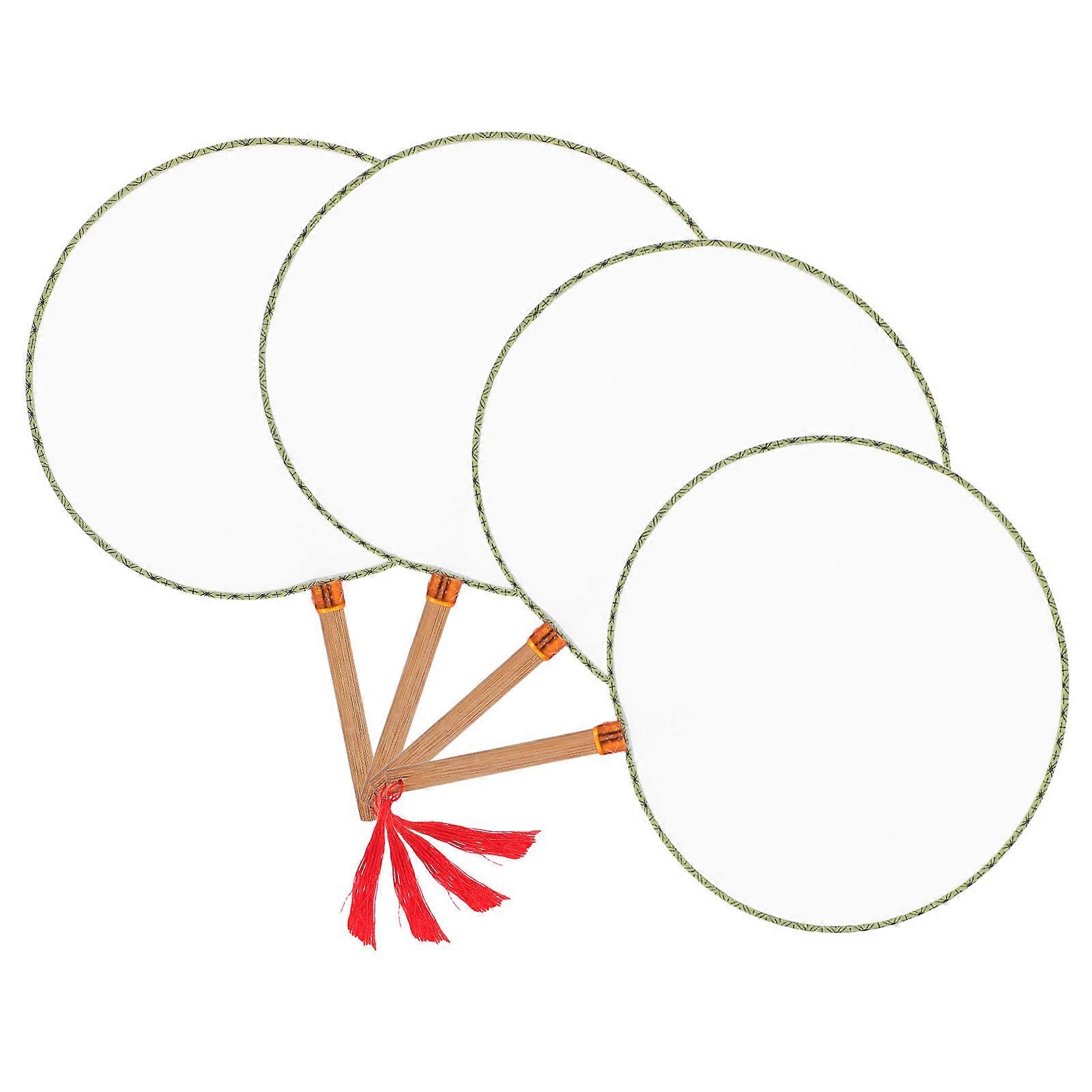 4pcs Bamboo Handle Fans for DIY Art Projects – Lightweight Summer Cooling Accessories for Crafting & Group Activities