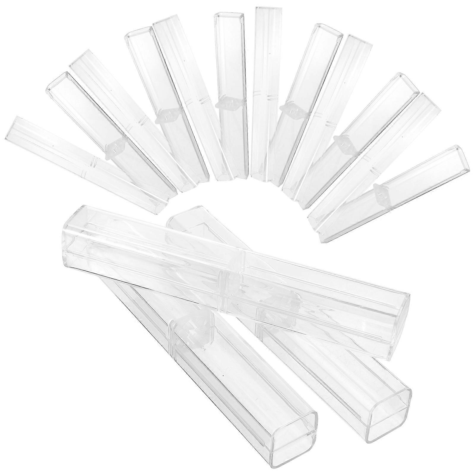 Clear Small Pencil Case 10Pcs Rectangular Storage Box For Students Children Office Organization Gift Box