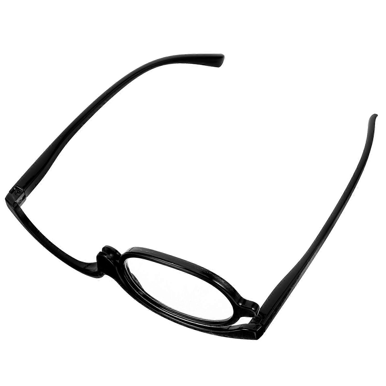 Flip Down Makeup Glasses Various Occasions Magnification Eyewear Plastic Material Black Color 1Pack