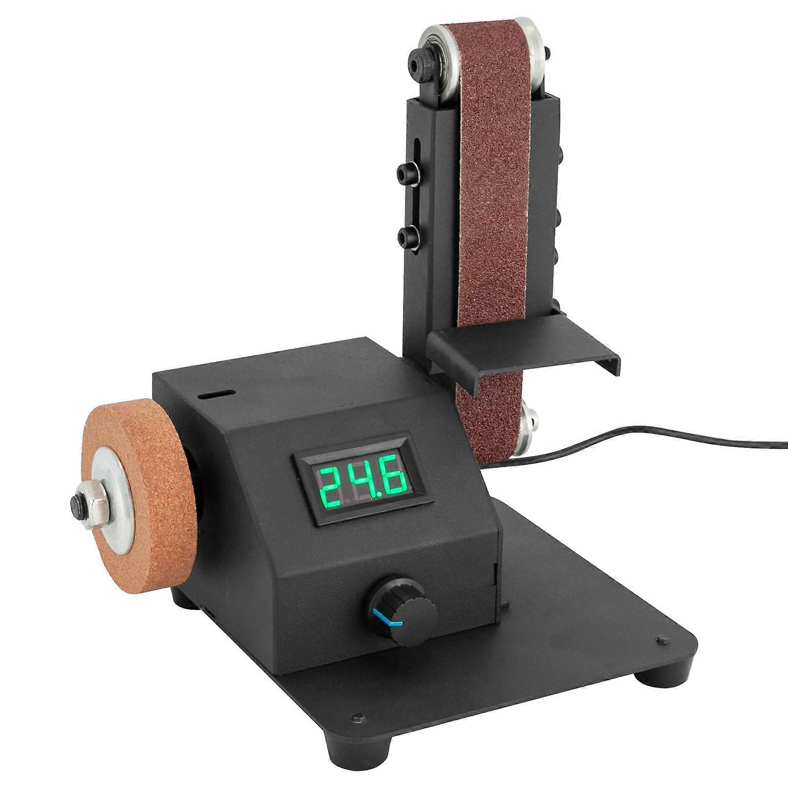Electric Belt Sander 350W with Adjustable Sanding Arm, Variable Speed Control for Metal, Wood, and Plastic Finishing
