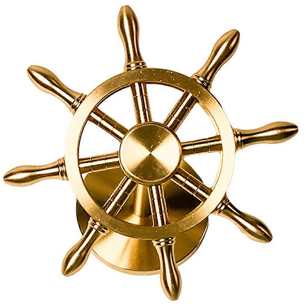 Rotatable Brass Rudder Ornament, Mediterranean Style Nautical Desktop Decor for Home, Office & Coastal Themed Parties – Unique Coastal Decoration