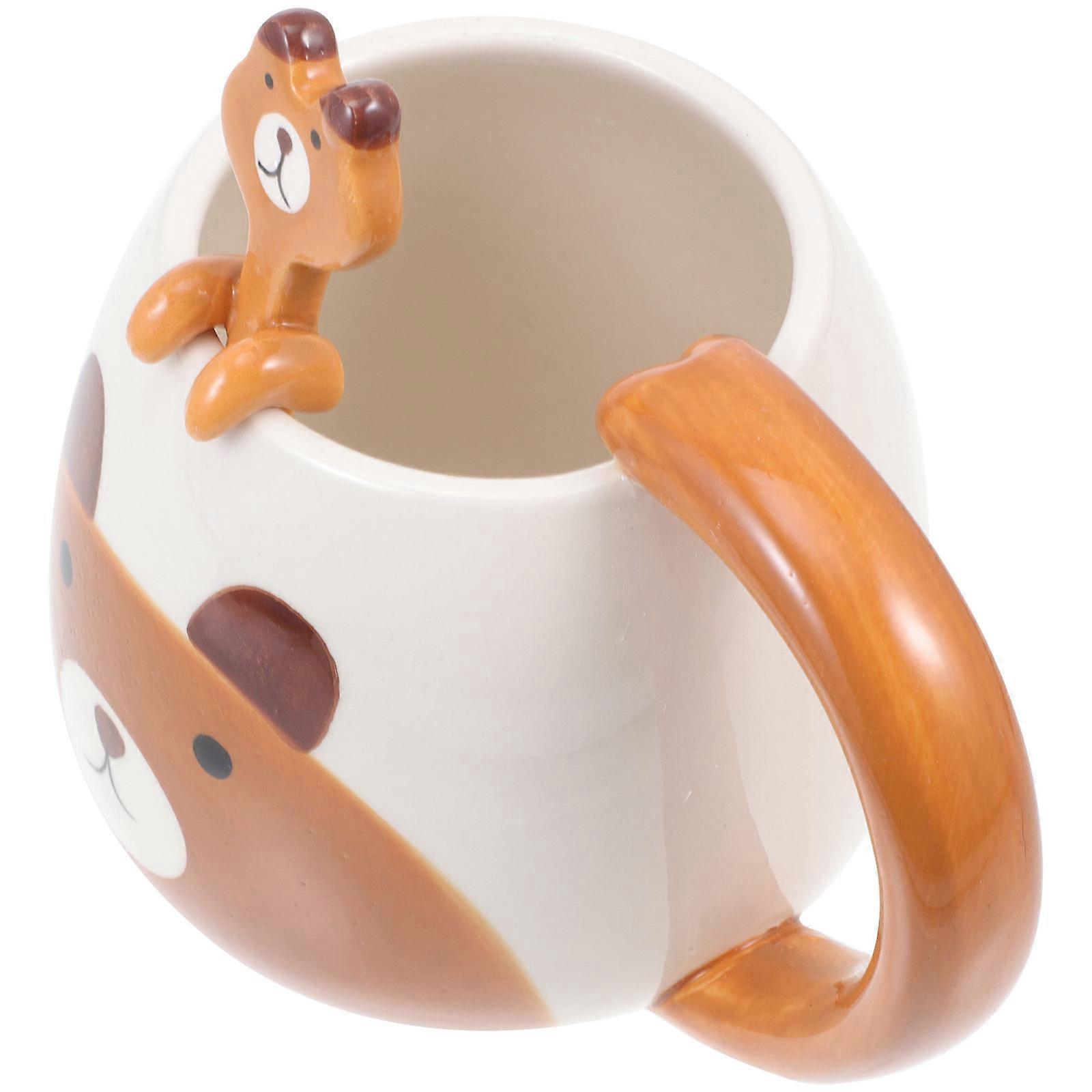 Creative Tea Mug Set With Spoon Perfect For Home And Office Designed In Bear Shape For Holding Beverages