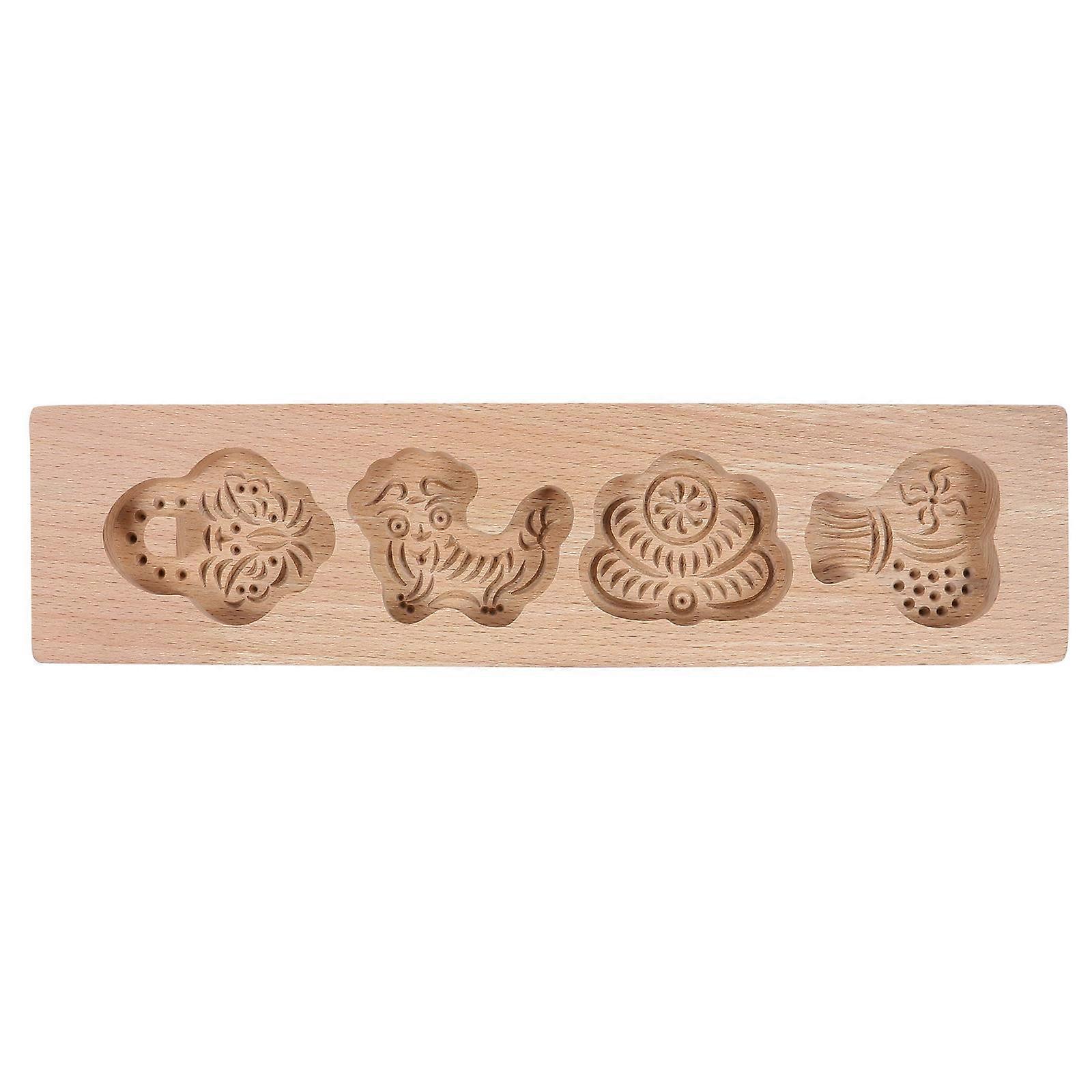 Rectangular Mooncake Mold Wooden Baking Tool Ideal For Mid-autumn Festival 11.6X2.9X0.8in 1Pc