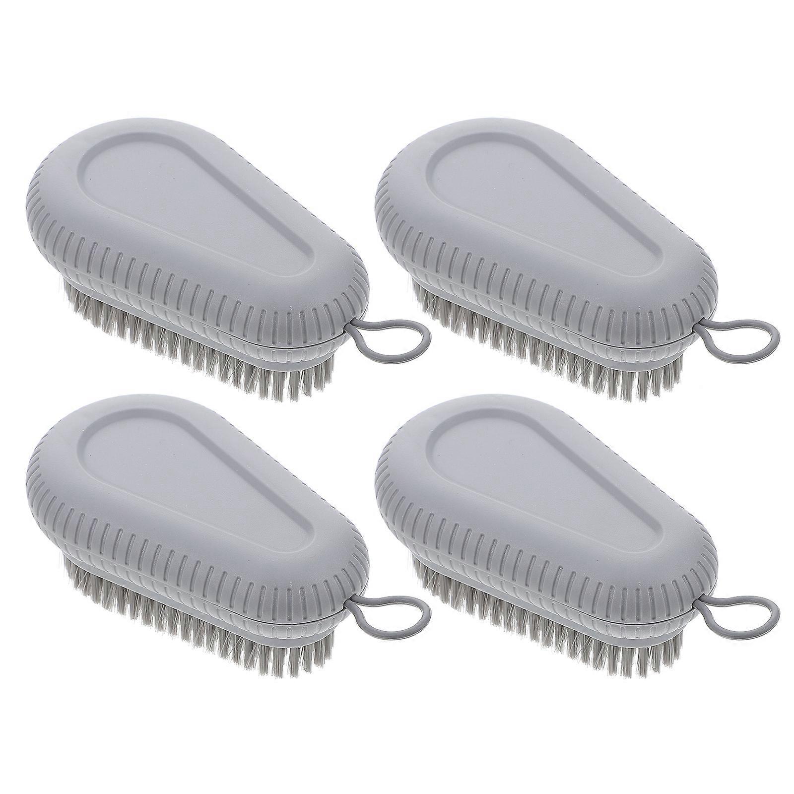 4Pcs Practical Laundry Brush Set Suitable For Clothing Washing And Shoe Care With Ergonomic Handle Design