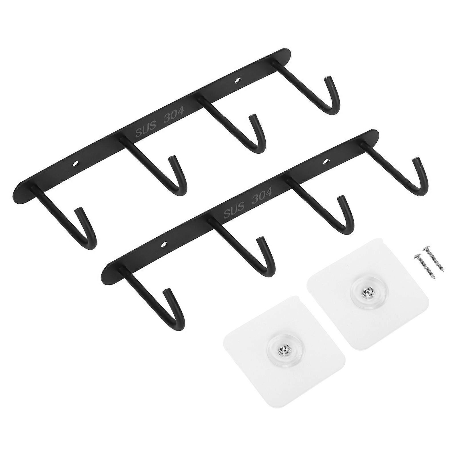 Kitchen Storage Rack 2Pcs Clapboard Nail Free Hooks Hanger With Simple Design And Rectangular Shape For Bathroom Organization