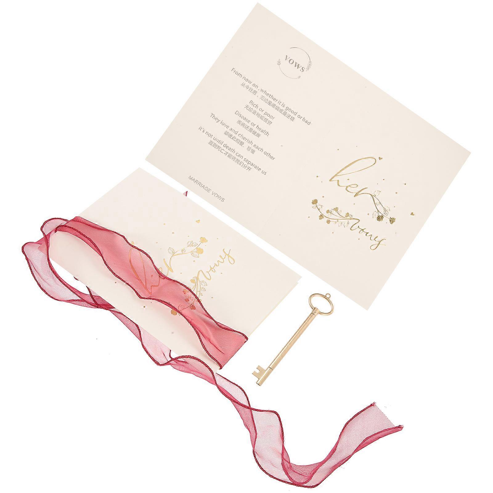 Bow Wedding Vows Books 2Pcs For Couples In Assorted Color With Delicate Design For Wedding Banquets
