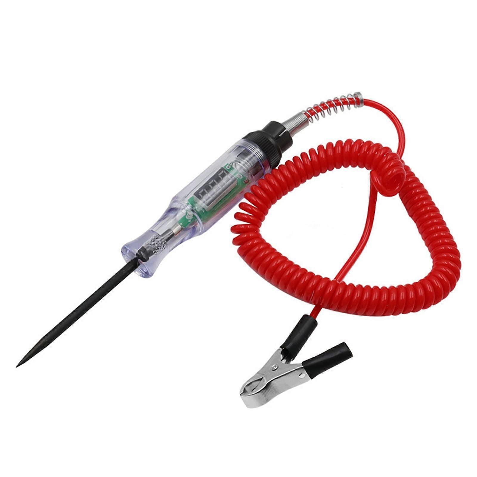 Circuit Tester 6V/12V/24V Digital Automotive Electrical Tester with Retractable Spring Wire and Clip for Wiring Circuit Checks