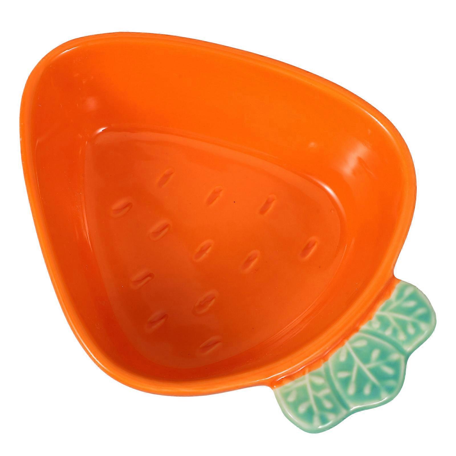 Carrot Shaped Ceramic Bowl for Dipping Sauce Seasoning Sushi Soy Appetizer 1 Set