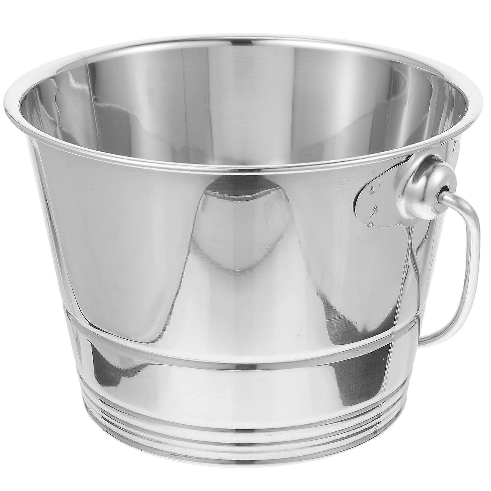 Stainless Steel Portable Ice Bucket Multi Function Wine Cooler for Home Bar and Party Use