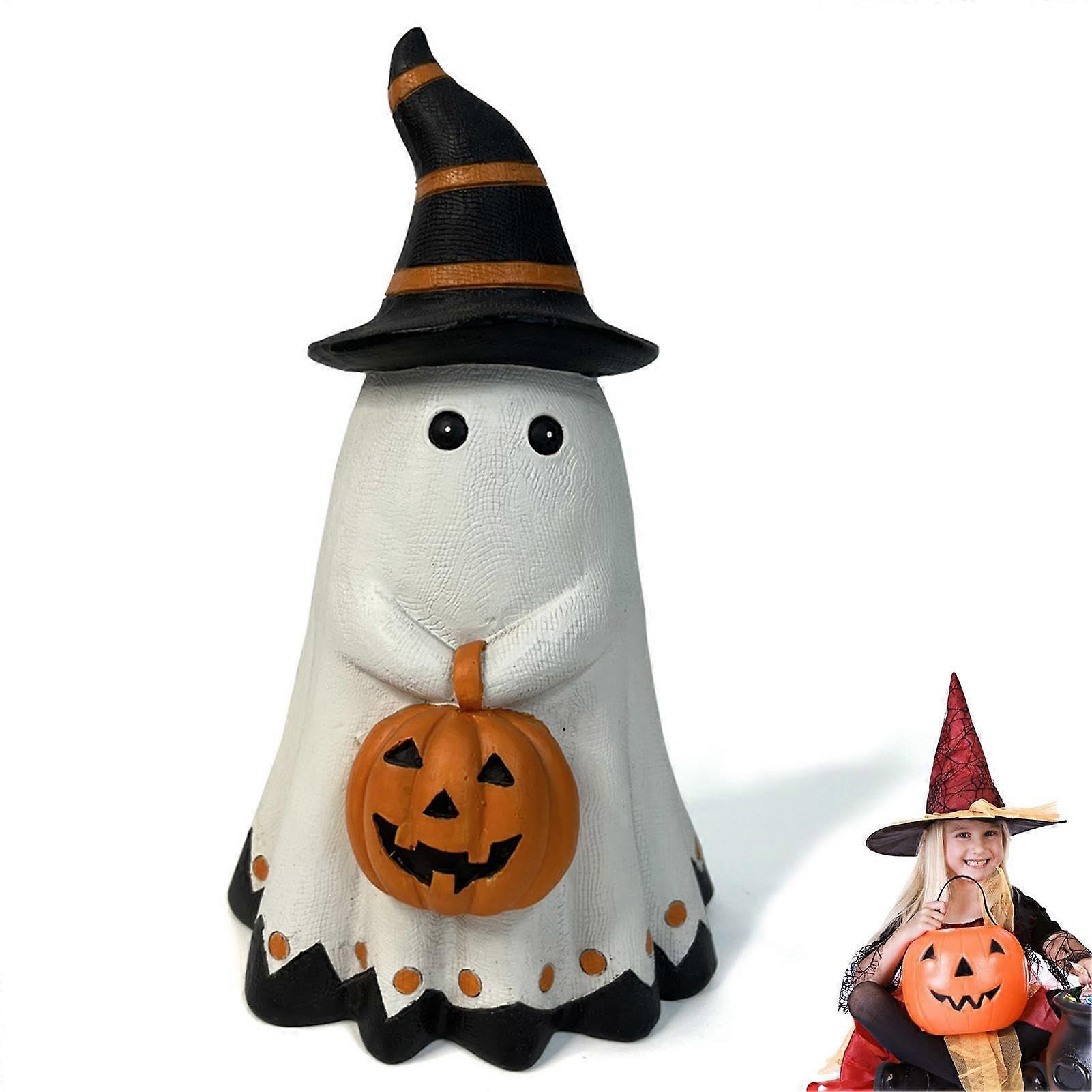 Halloween Ghost Figures Resin Tabletop Decorative Decorations Living Room Table Decor for Dining, Fireplace, Creating a Spooky Atmosphere