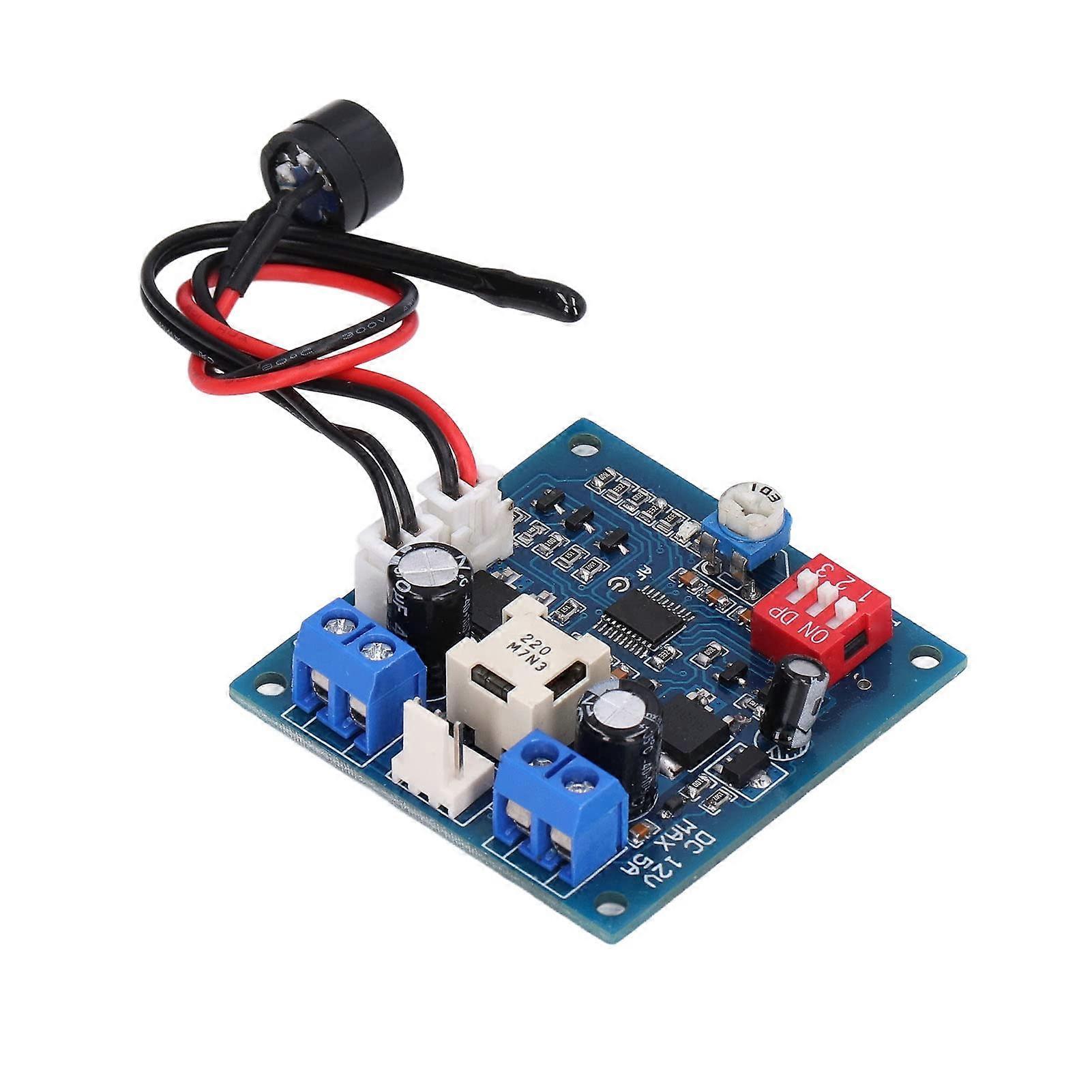 Fan temperature speed controller, 12V lownoise device with 4 temperature zones, work monitoring function, manual control for DC fan motor pump light.