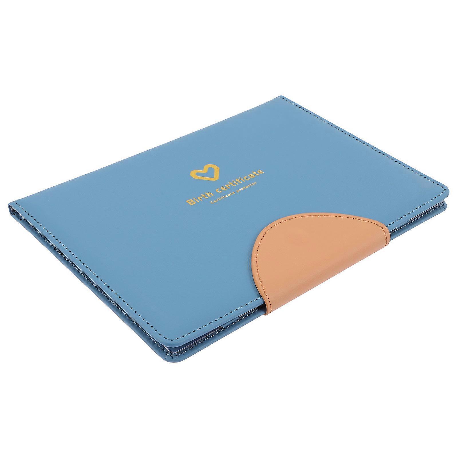 Blue Birth Certificate Protector Sleeve for Newborns – Stylish Artificial Document Holder for Secure and of Essential Paperwork