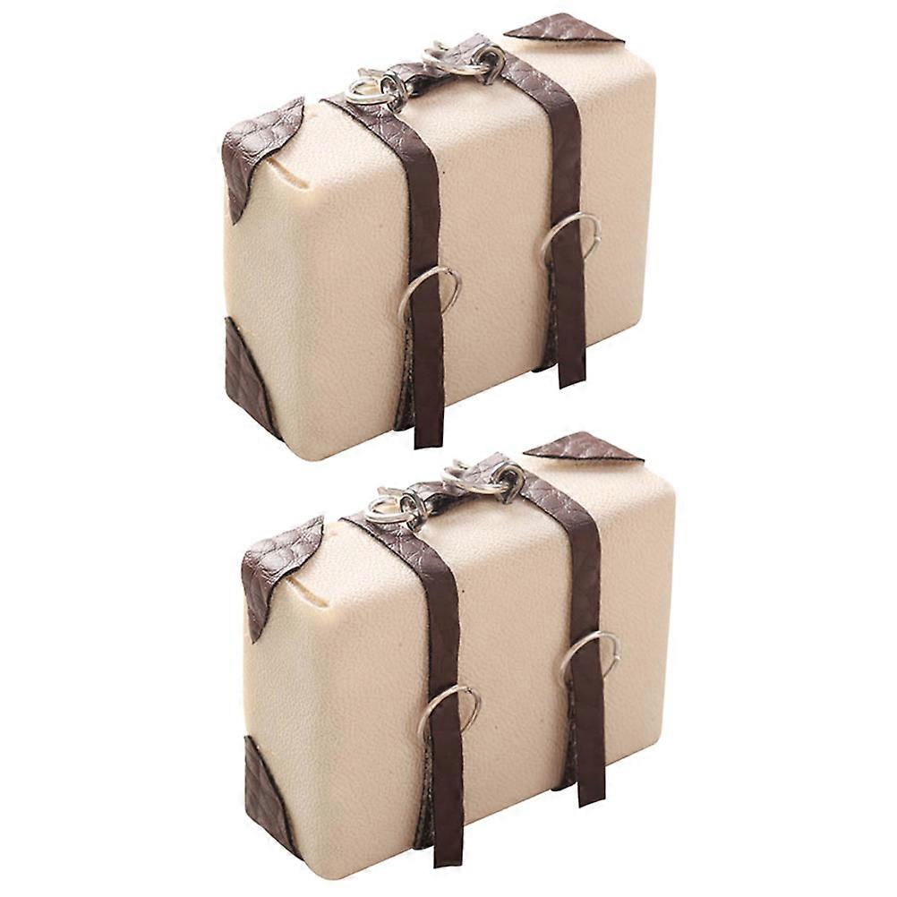 2pcs Mini Vintage Trunk Doll House Suitcase Miniature Suitcase for Mini House