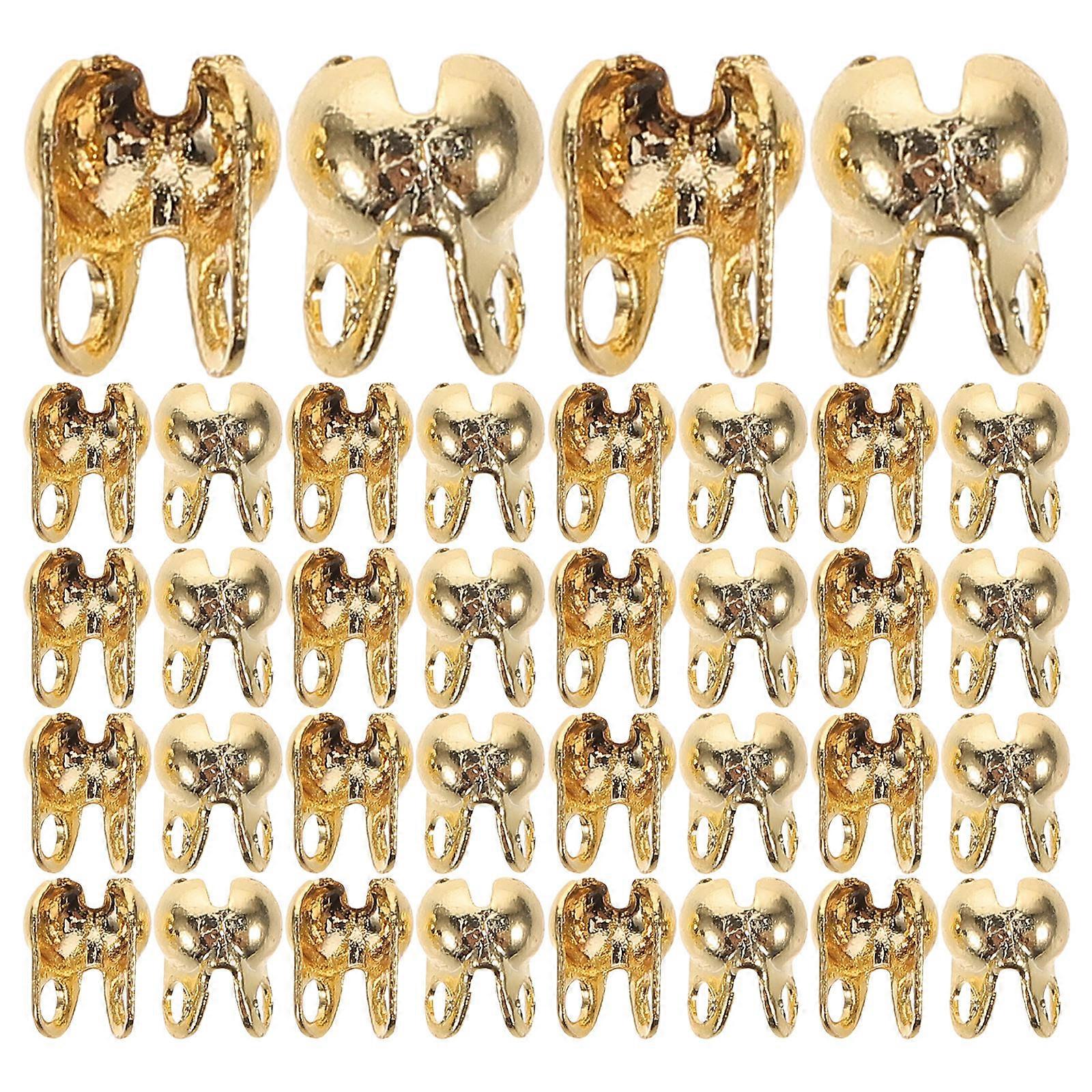 Golden Metal End Buckle Set for Jewelry Making Durable Clamshell Connectors 150pcs for DIY Projects