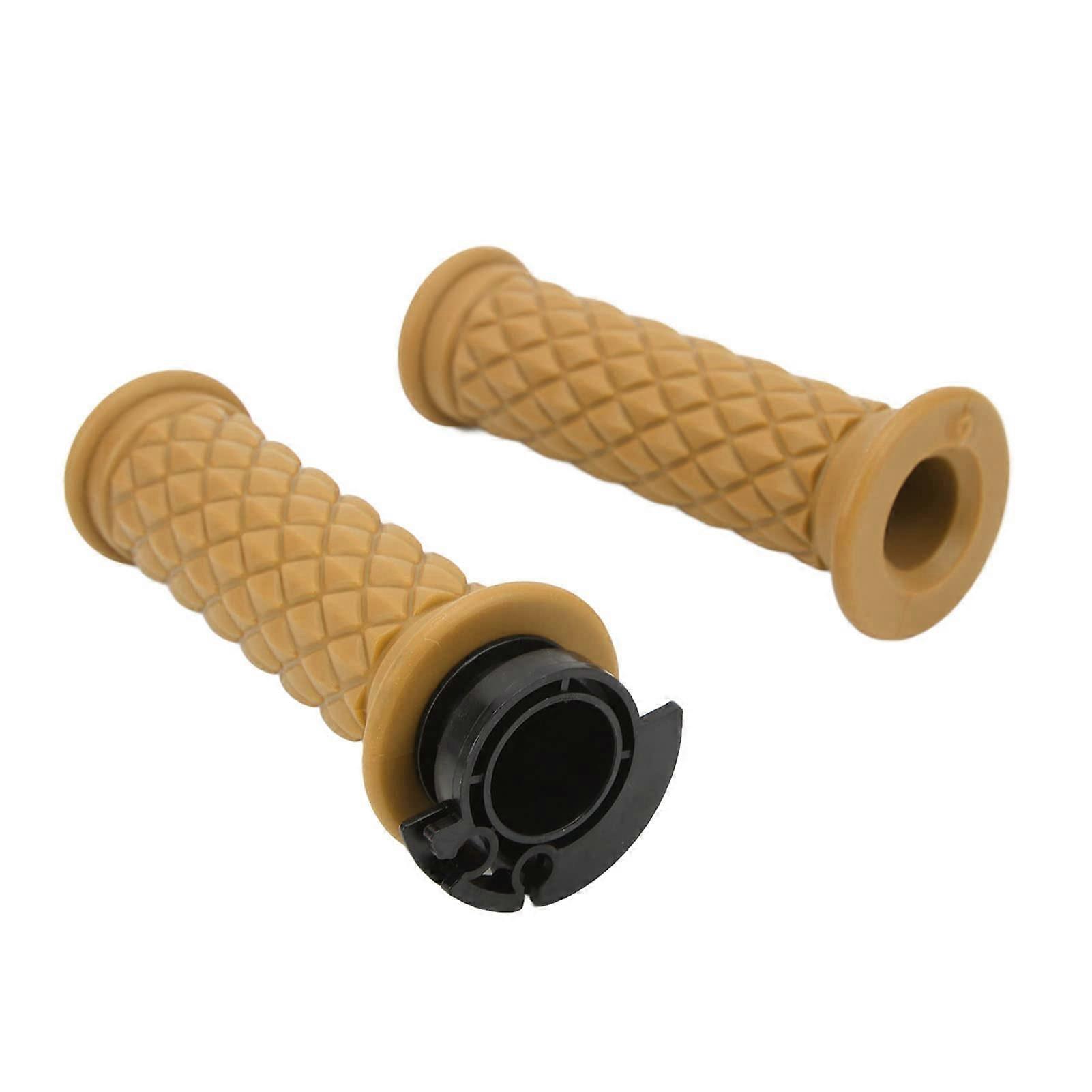 22 Mm Gas Grip Handle for Motorbikes - Comfortable Yellow Grip - Durable, Lightweight Design