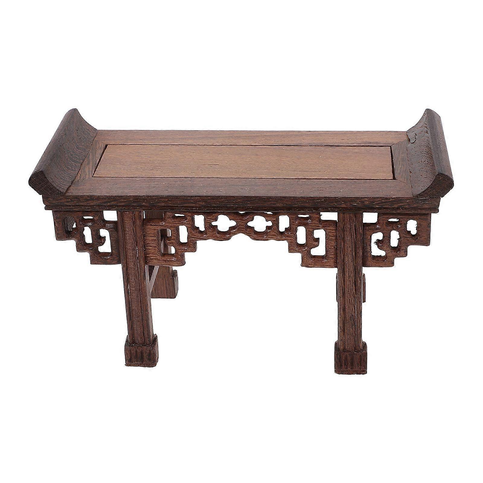 utsökt trä altarbord blomma vas piedestal bord buddha staty display stativ rektangulär blomma vas stativ trä bas