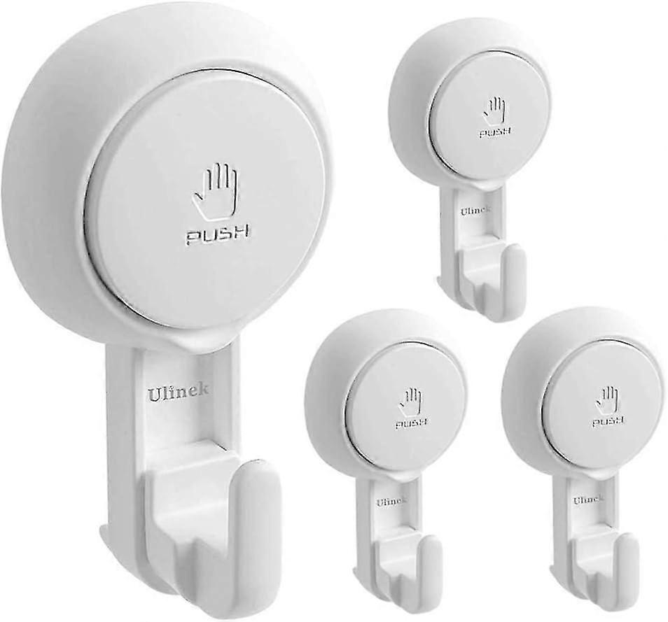 Πακέτο 4 πλαστικών γάντζων βεντούζας γάντζων αναρρόφησης τοίχου σε νέα ισχυρή βεντούζα / κάτοχος πετσετών Μπουρνούζι παλτό κορώνα Πετσέτα τσαγιού βεντούζα, μπάνιο Kitche